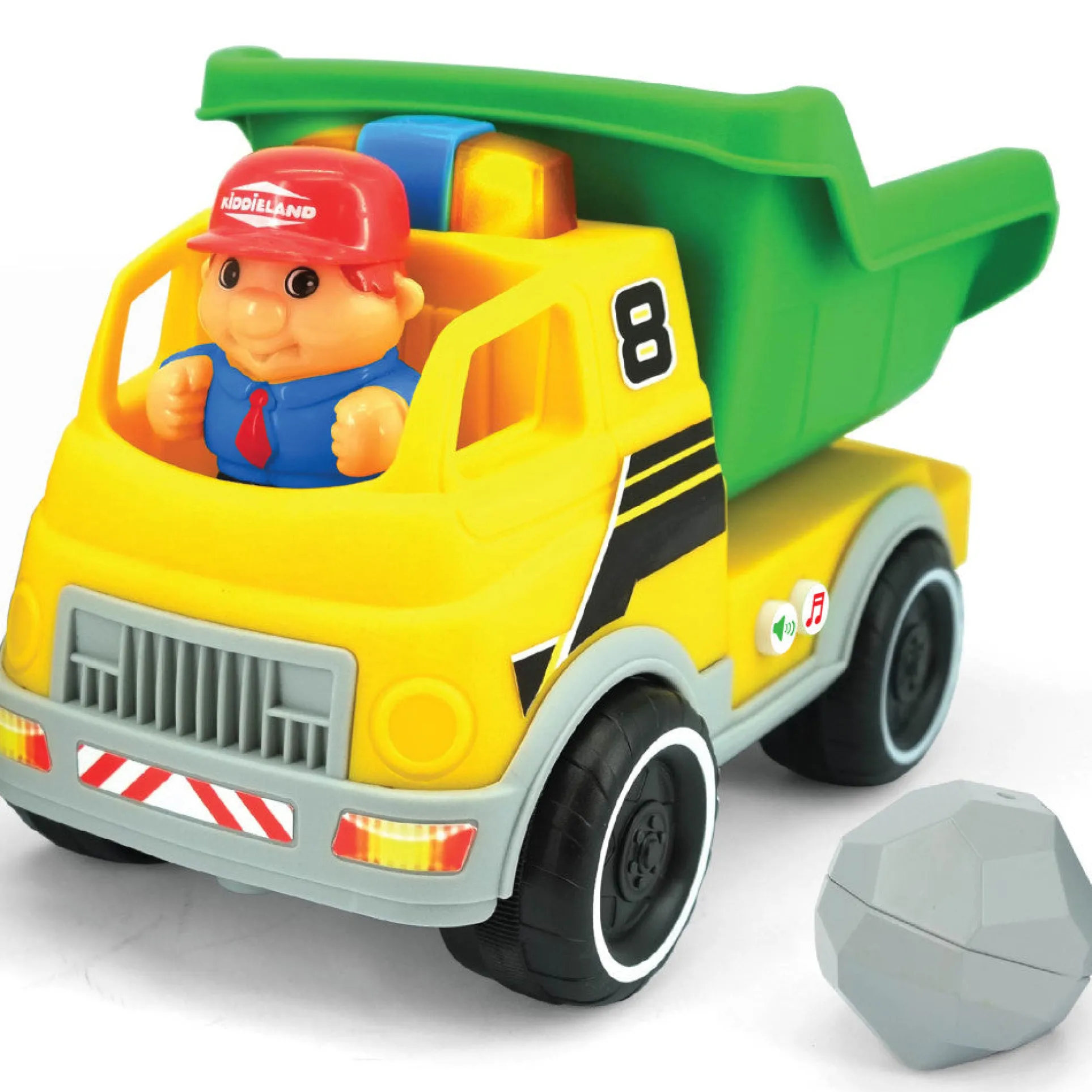 Kiddieland Motorized Light & Sound Dump Truck - Interactive Construction Toy