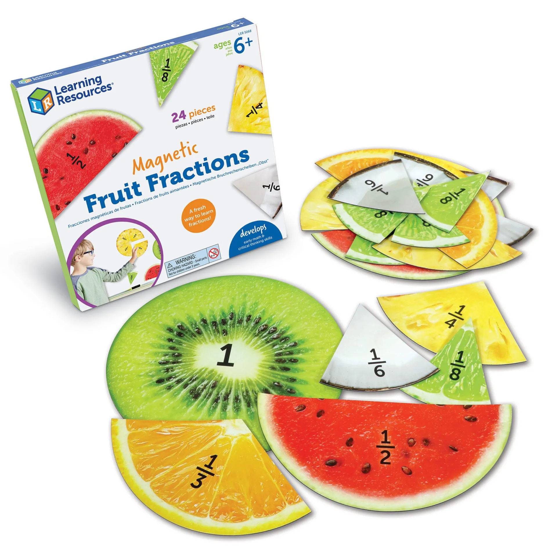 Learning Resources Magnetic Fruit Fractions - Educational Math Toy