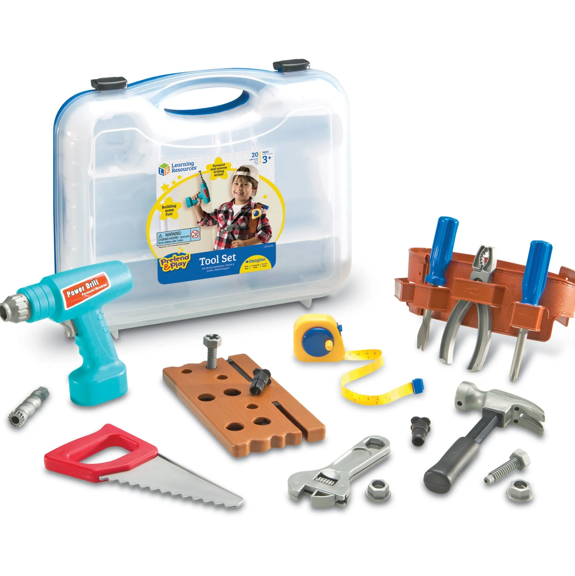 Learning Resources 20-Piece Pretend & Play Work Belt Tool Set
