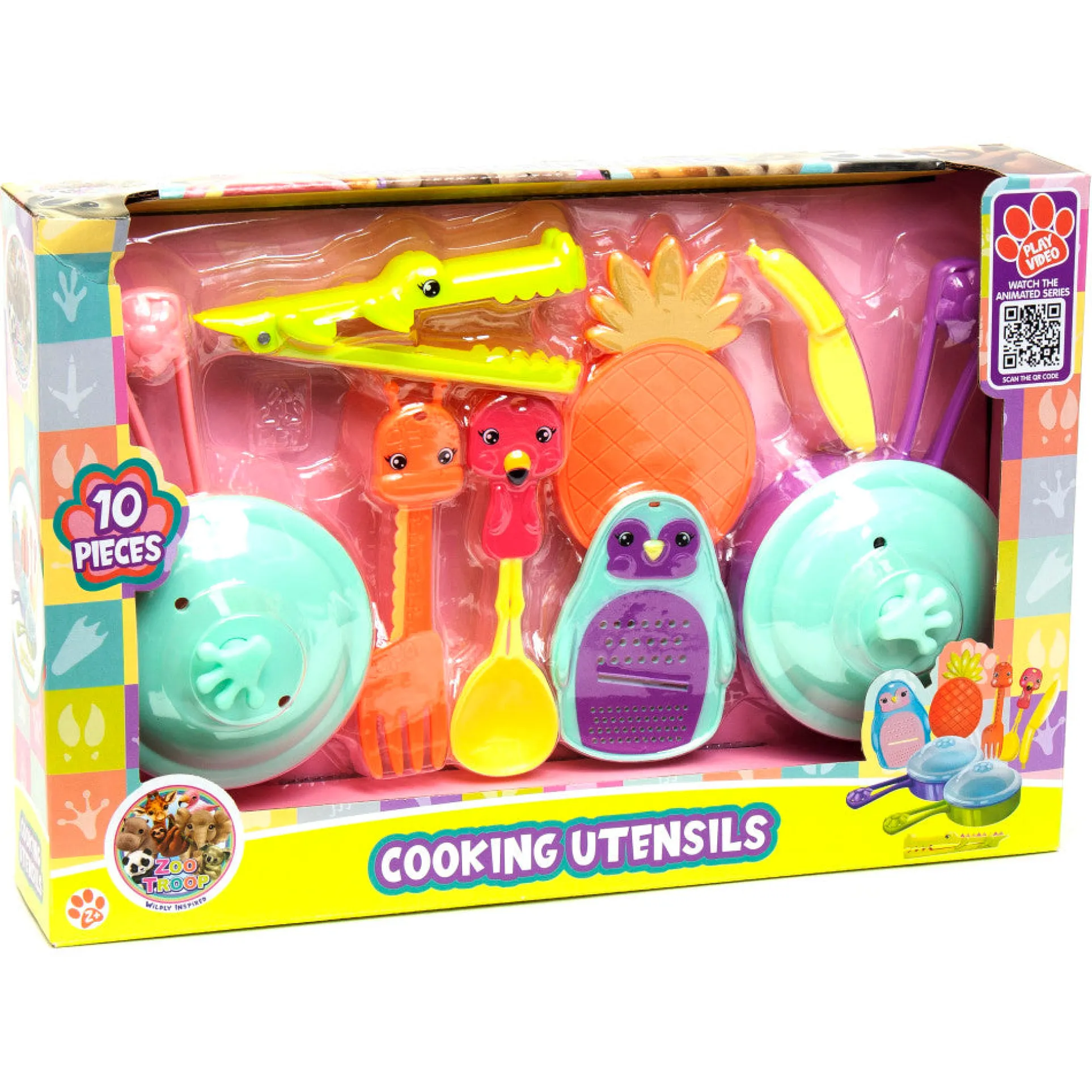 Zoo Troop: 10pc Animal-Themed Kitchen Playset for Kids, Ages 2-8