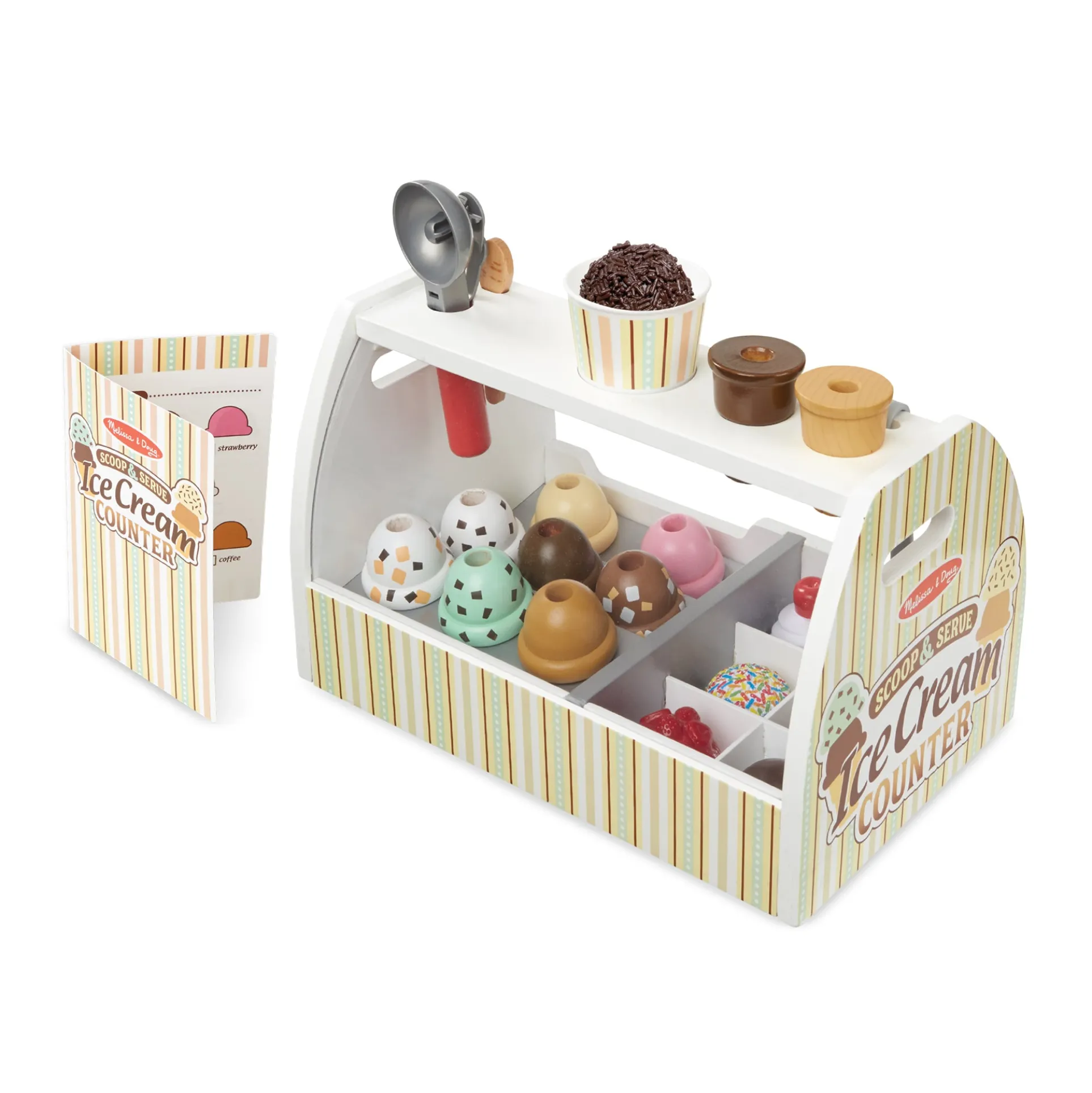 Melissa & Doug 28-Piece Wooden Ice Cream Play Set