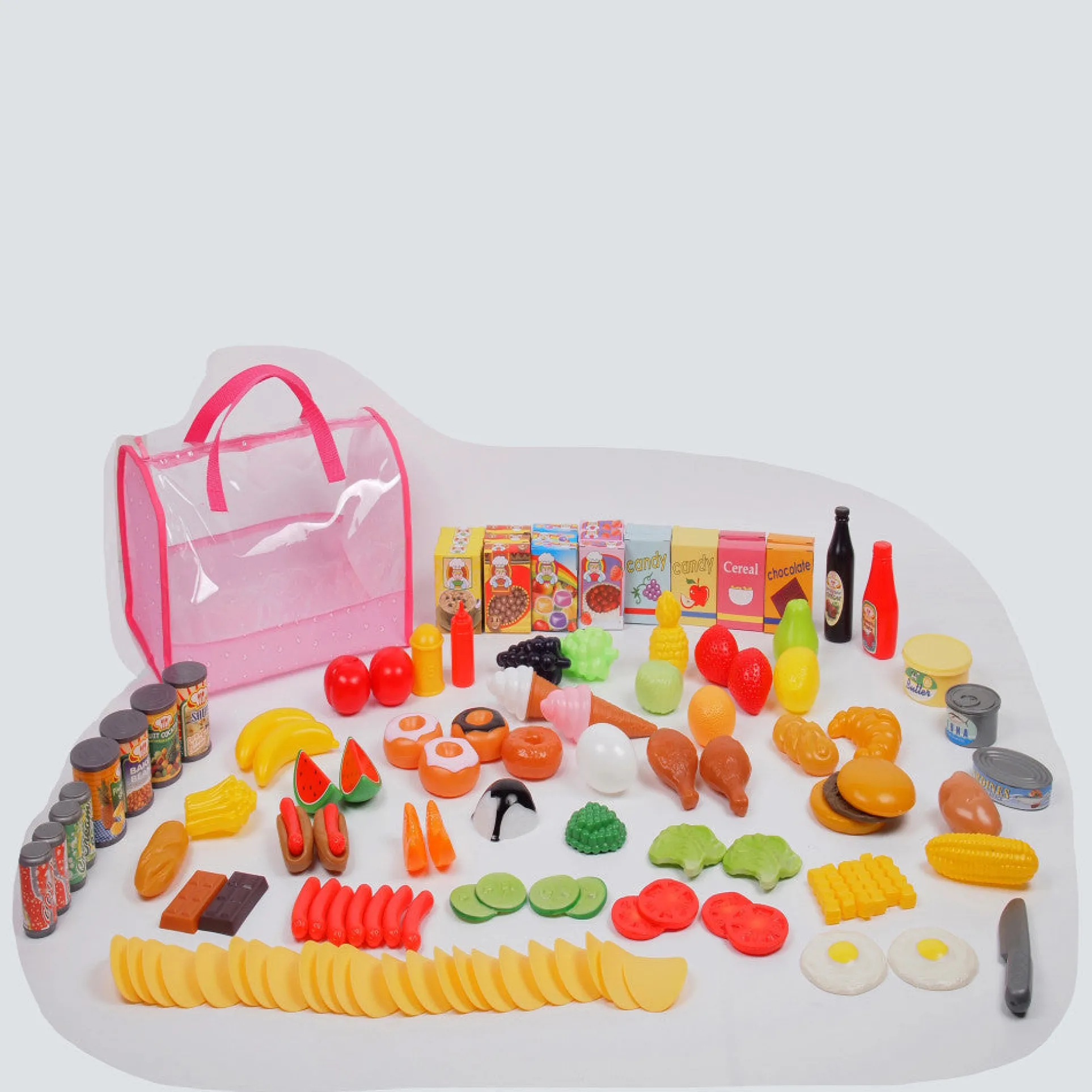 Gi-Go Toy 120-Piece Play Food Set with Carry Bag - Multicolor