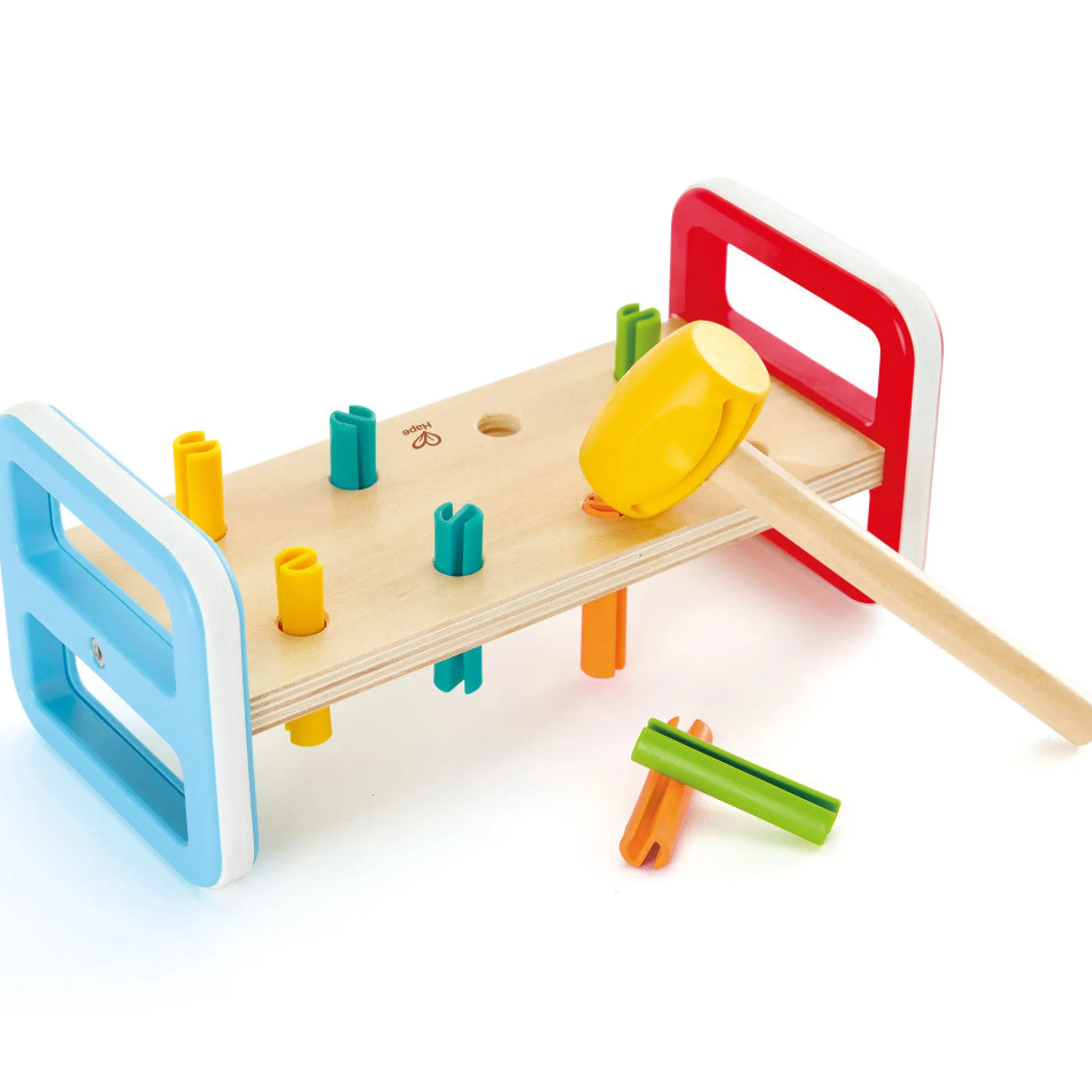 Hape Rainbow Pounder – Colorful Wooden Hammering Bench Toy