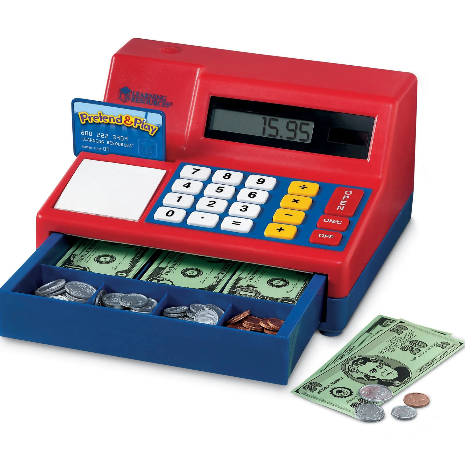 Learning Resources Pretend & Play Calculator Cash Register with Solar Panel