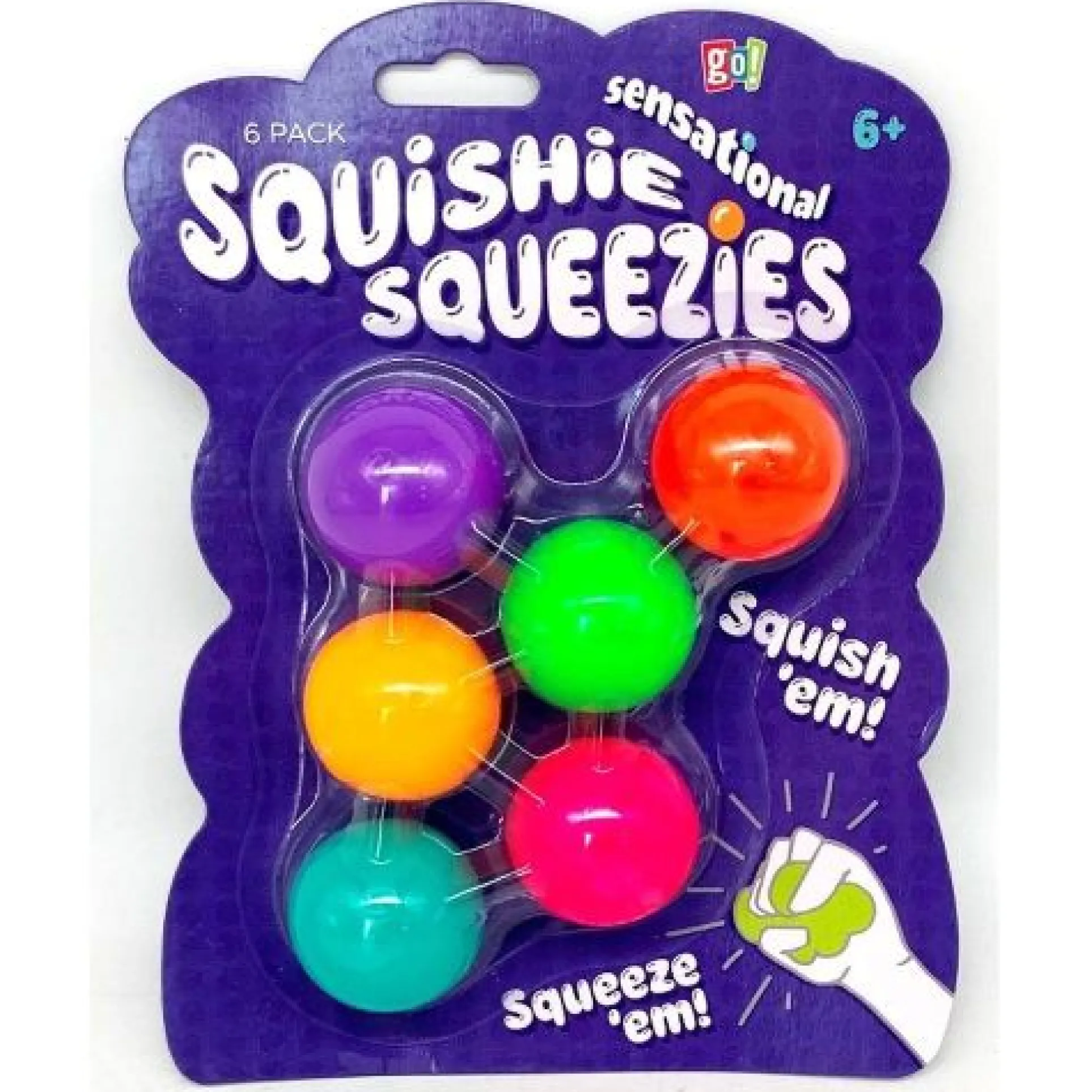 Squishie Squeezies Colorful Fun Balls 6 Pack