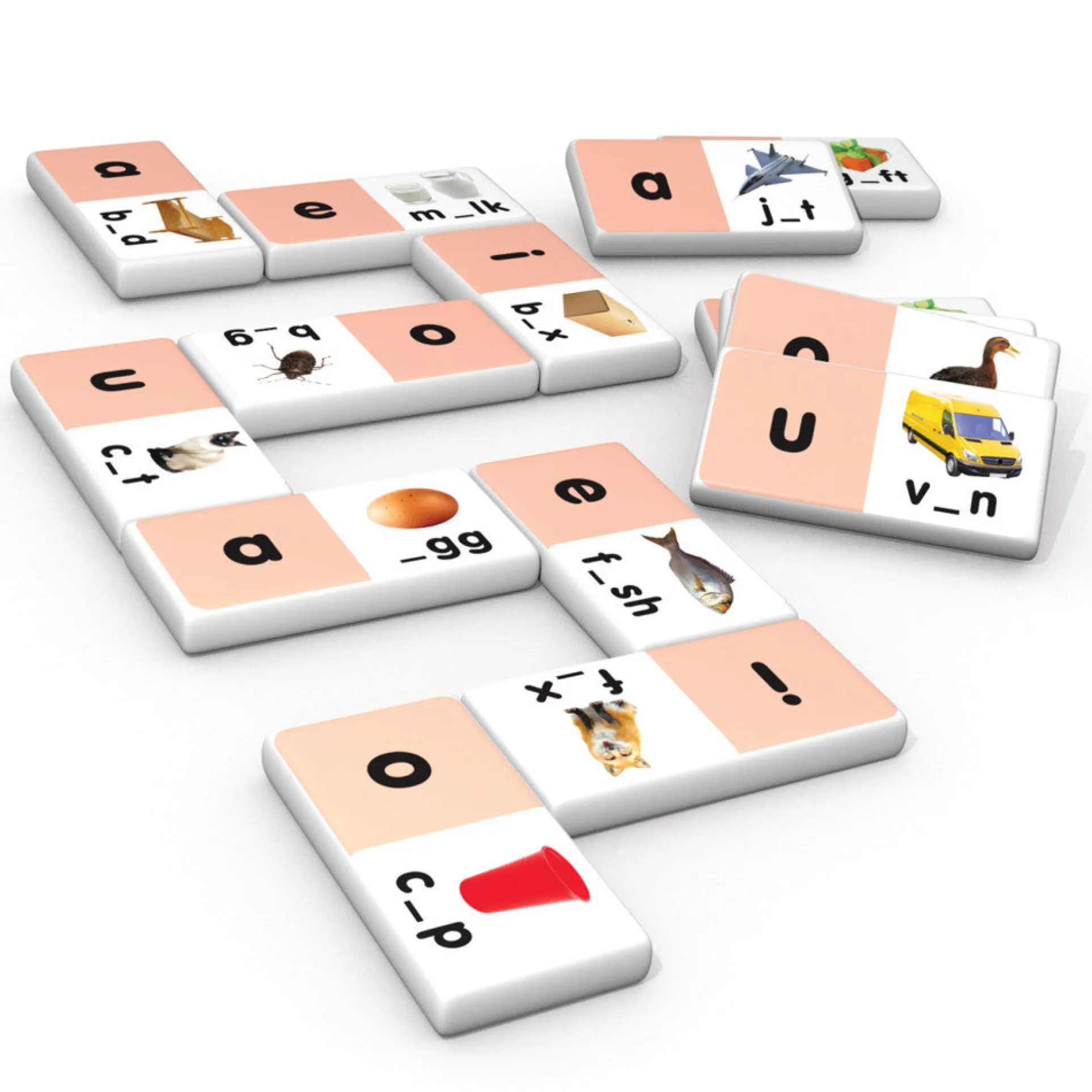 Junior Learning Short Vowels Dominoes - Educational Matching Game