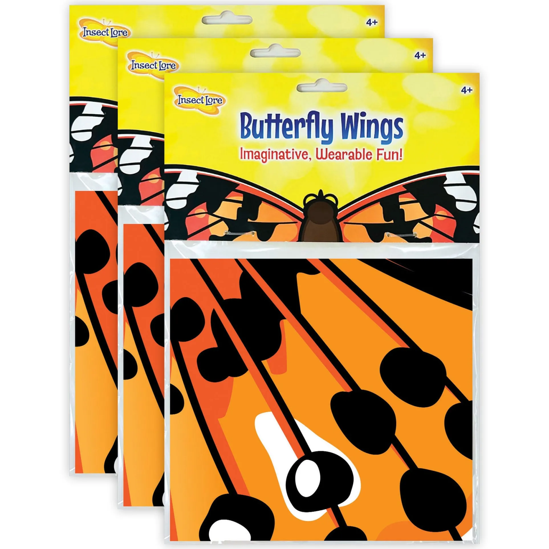 Insect Lore Vibrant Painted Lady Butterfly Wings for Kids, 3-Pack