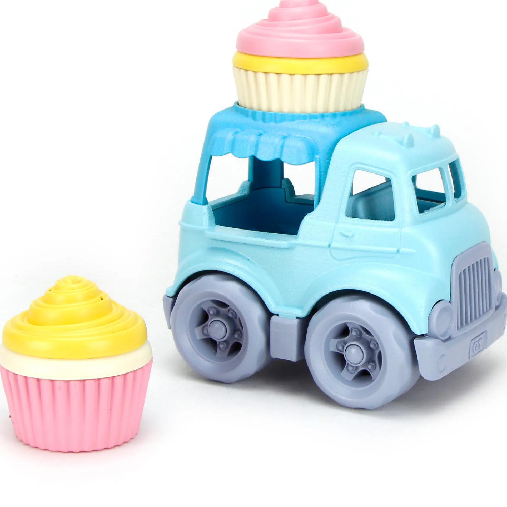 Green Toys Cupcake Truck - Pretend Play Dessert Vehicle for Toddlers, Blue