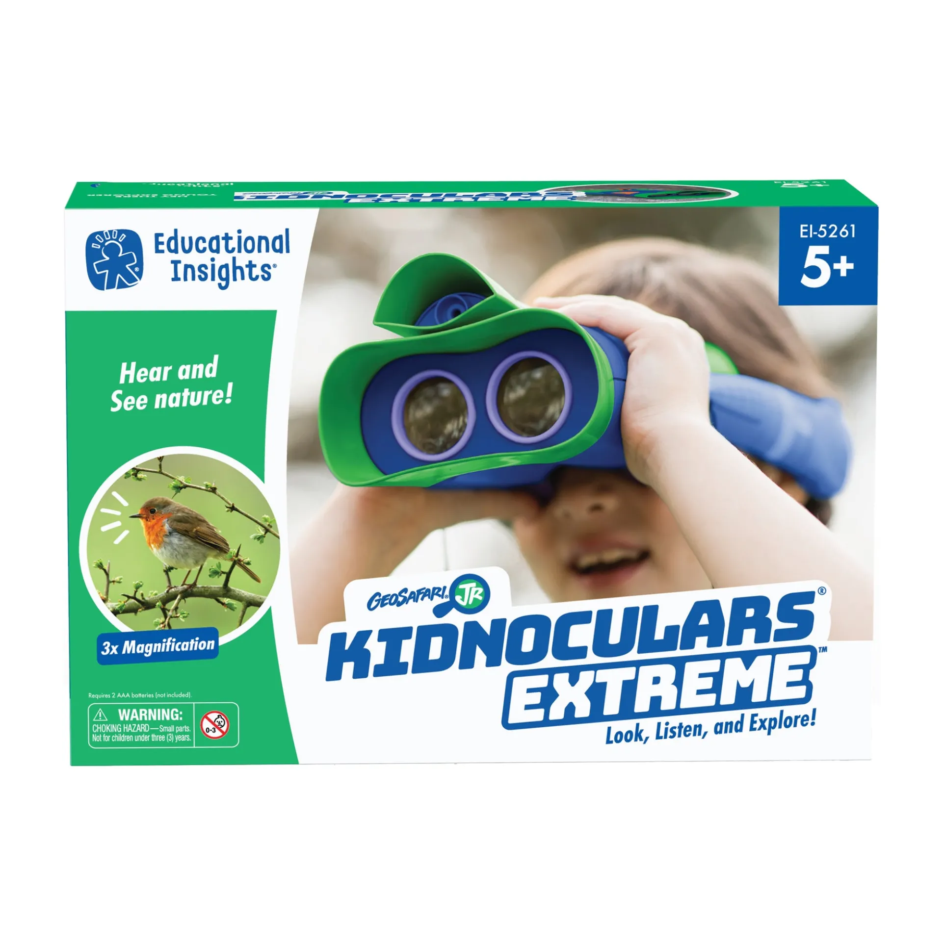 Educational Insights GeoSafari Jr. Kidnoculars Extreme, 3x Magnification
