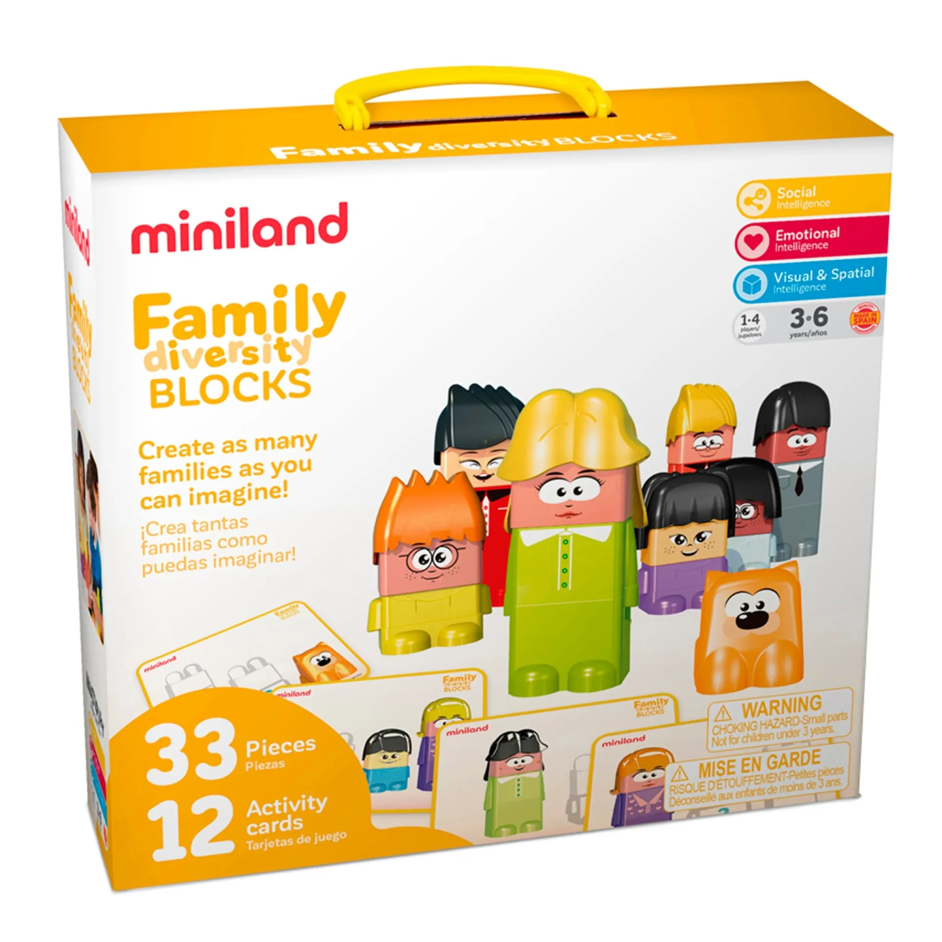 Miniland Educational Family Diversity Blocks - Social Emotional Learning Toy