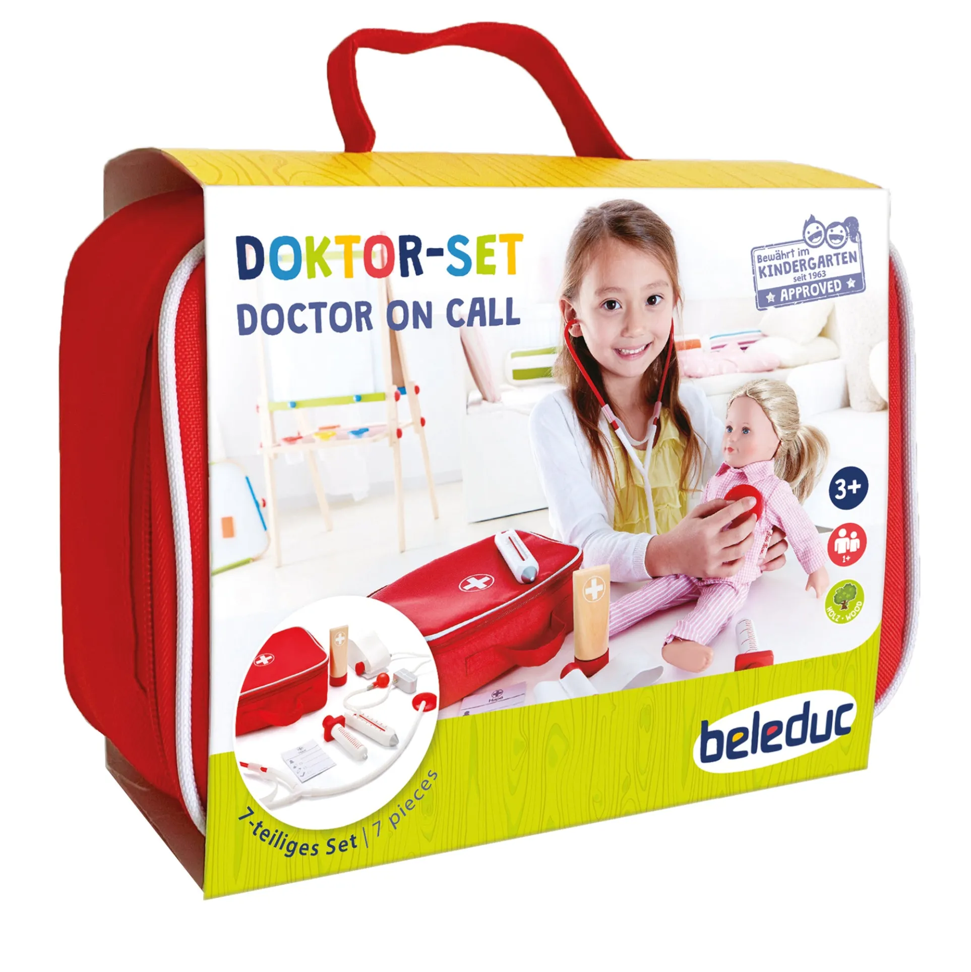 Beleduc 7-Piece Doctor On Call Playset - Realistic Medical Tools