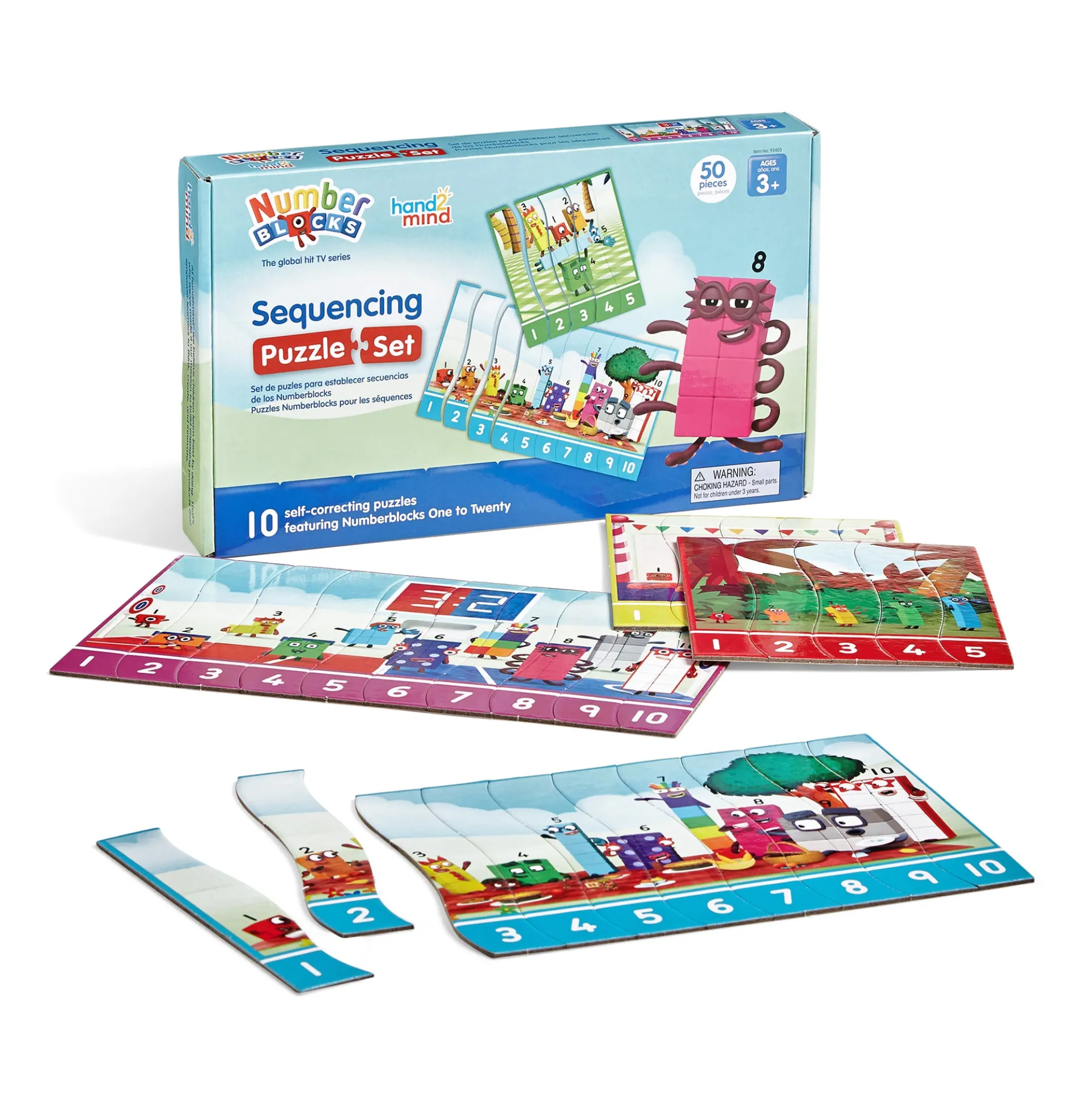 Hand2Mind Numberblocks Sequencing Puzzle Set - Math Learning Fun