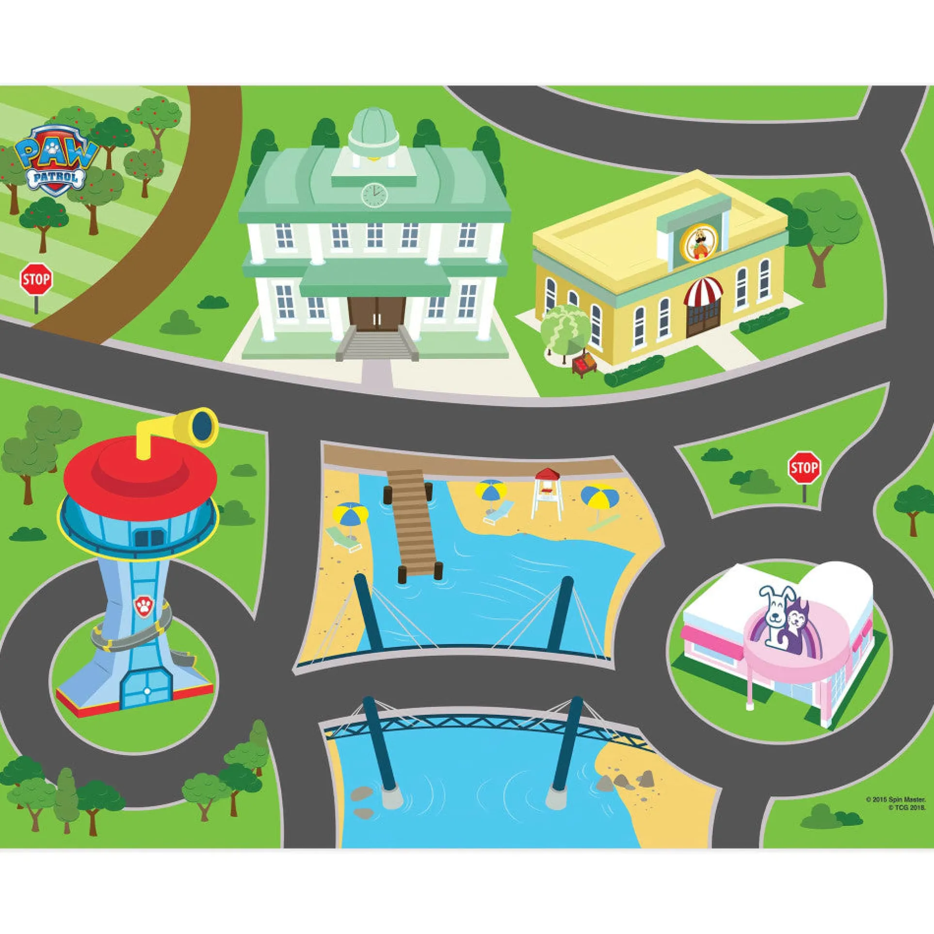 Paw Patrol Imaginmat Deluxe Playmat & Toy Car Set, 30.5 x 20.5 Inches