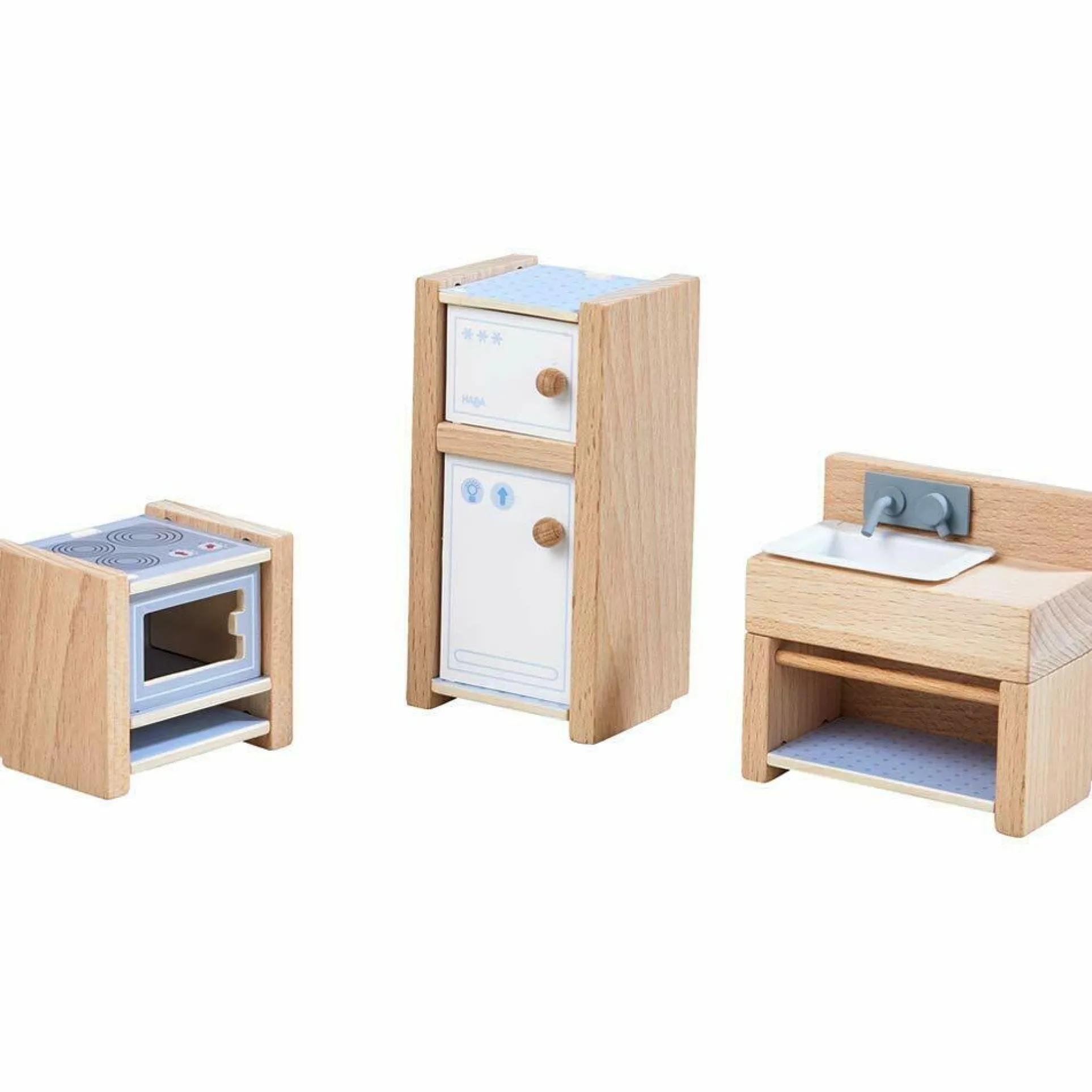 HABA Little Friends Kitchen Room Set - Colorful Wooden Playset