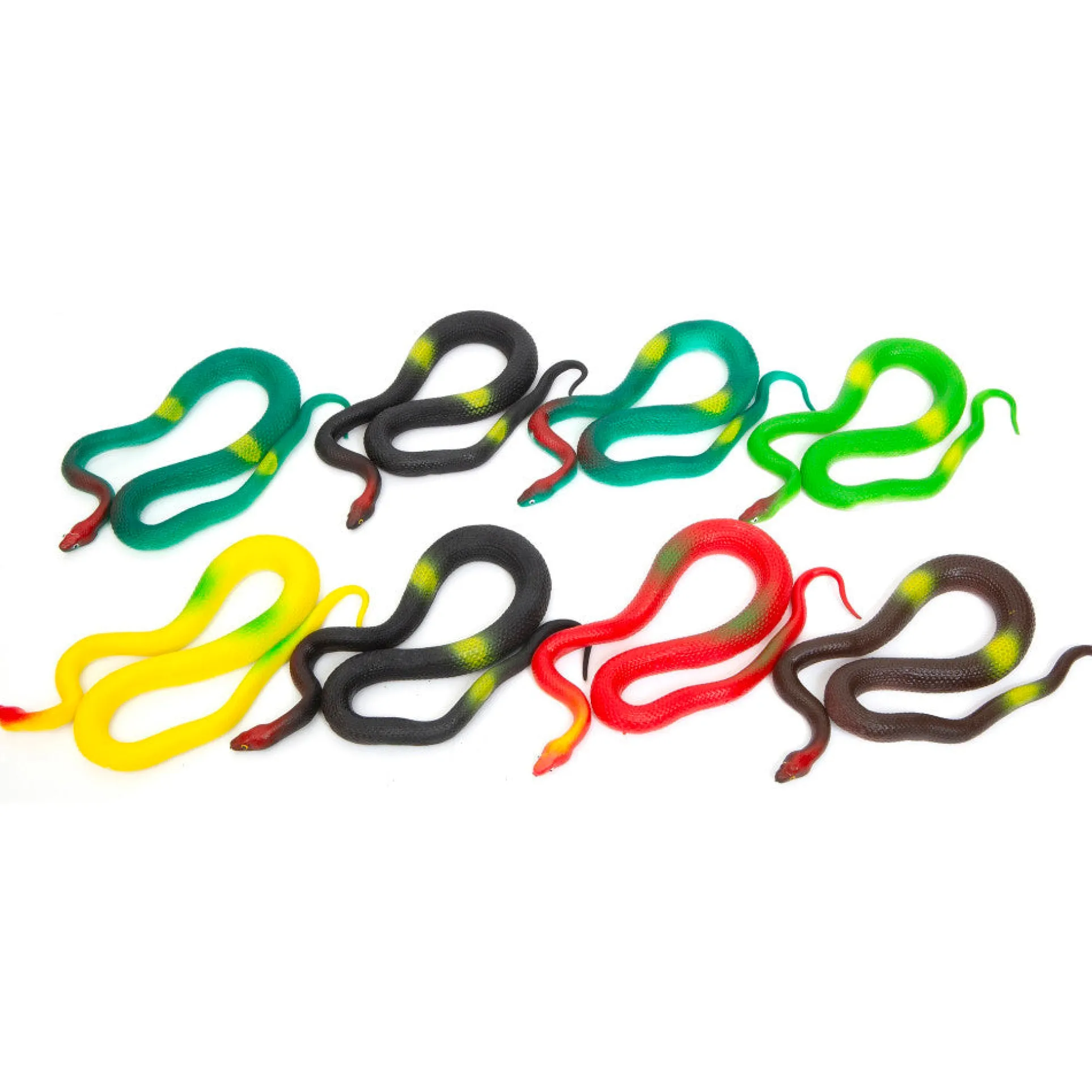 Boley Colorful 19-Inch Lifelike Rubber Snakes - 8 Pack