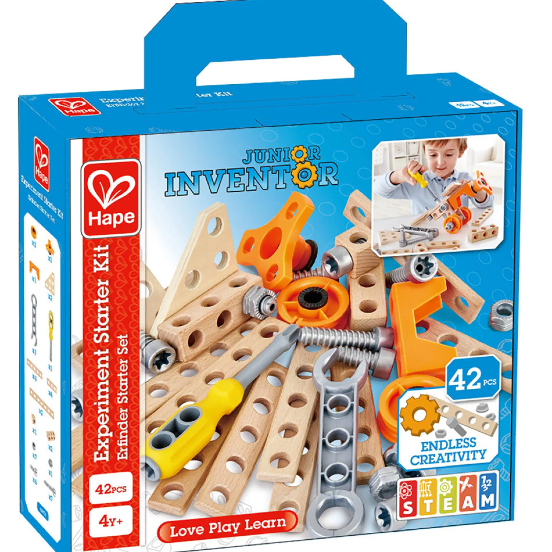Hape Junior Inventor 42-Piece Physics & Engineering Experiment Starter Kit