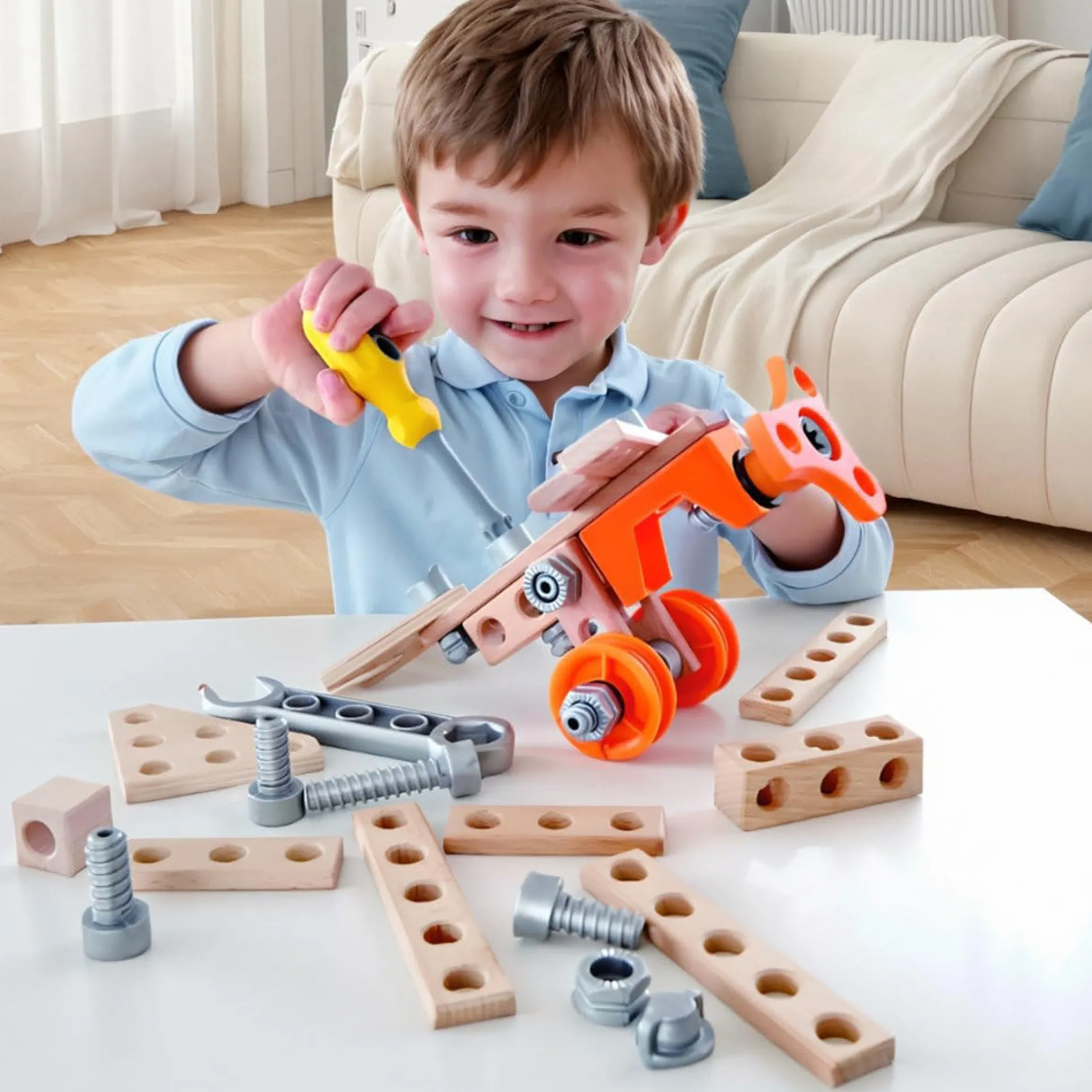 Hape Junior Inventor 42-Piece Physics & Engineering Experiment Starter Kit