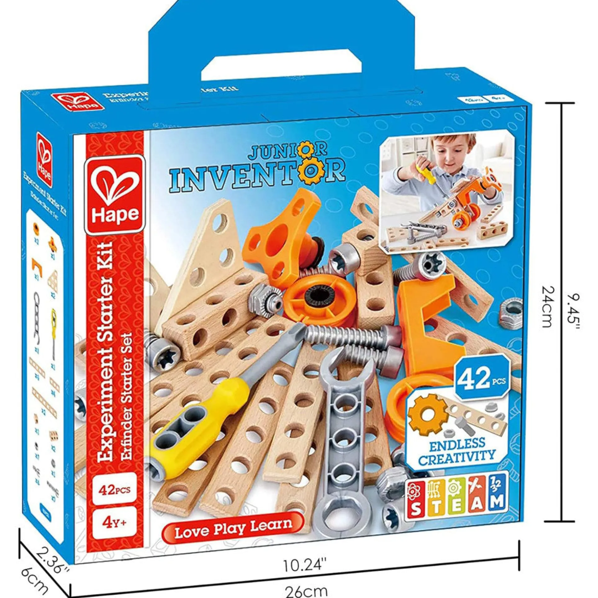 Hape Junior Inventor 42-Piece Physics & Engineering Experiment Starter Kit