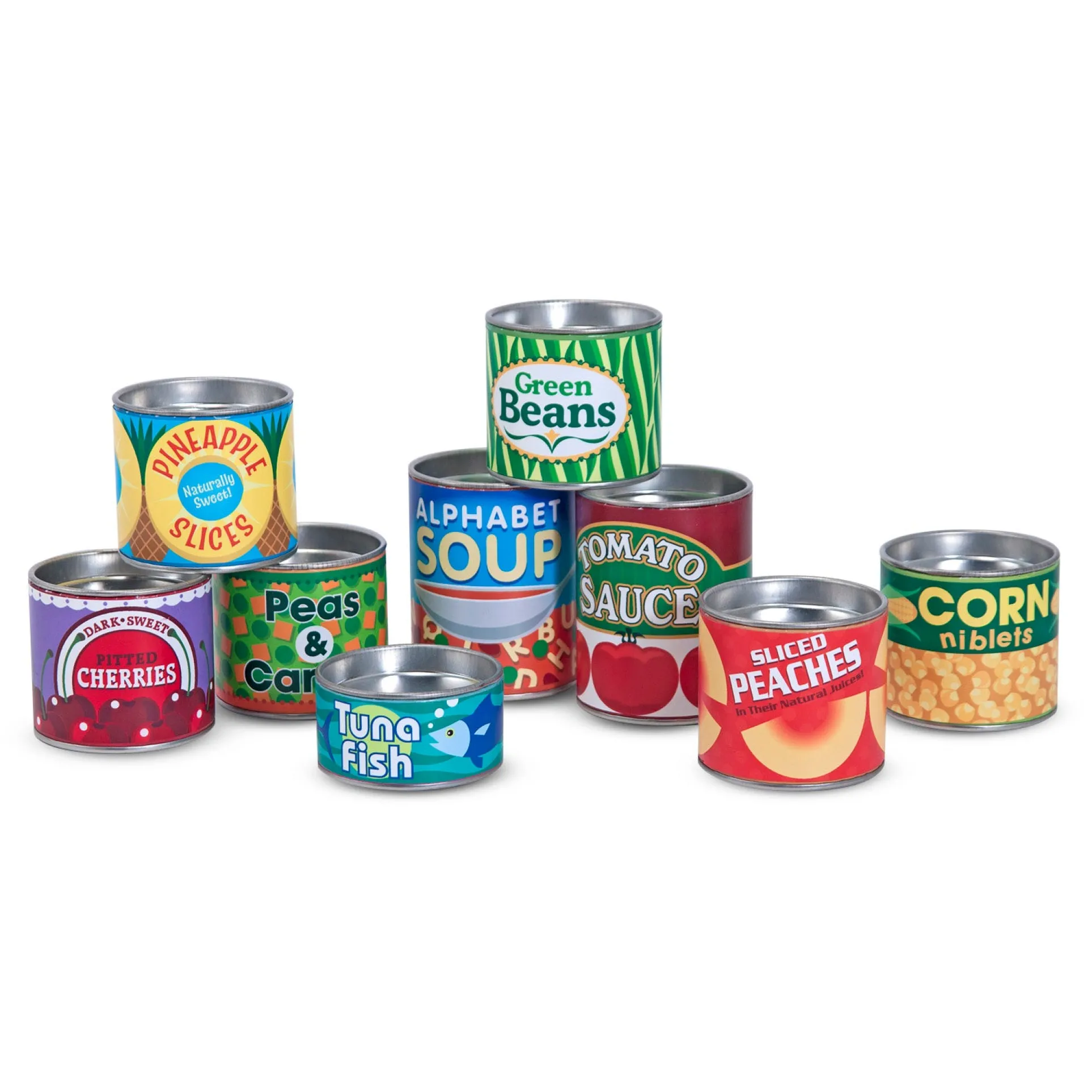 Melissa & Doug Playful Grocery Cans Pretend Play Set - 10 Pieces