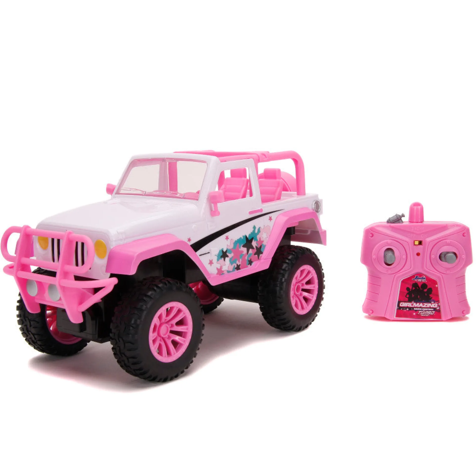 Jada Toys Girlmazing Pink 1:16 Scale RC Jeep with Exclusive Star Deco