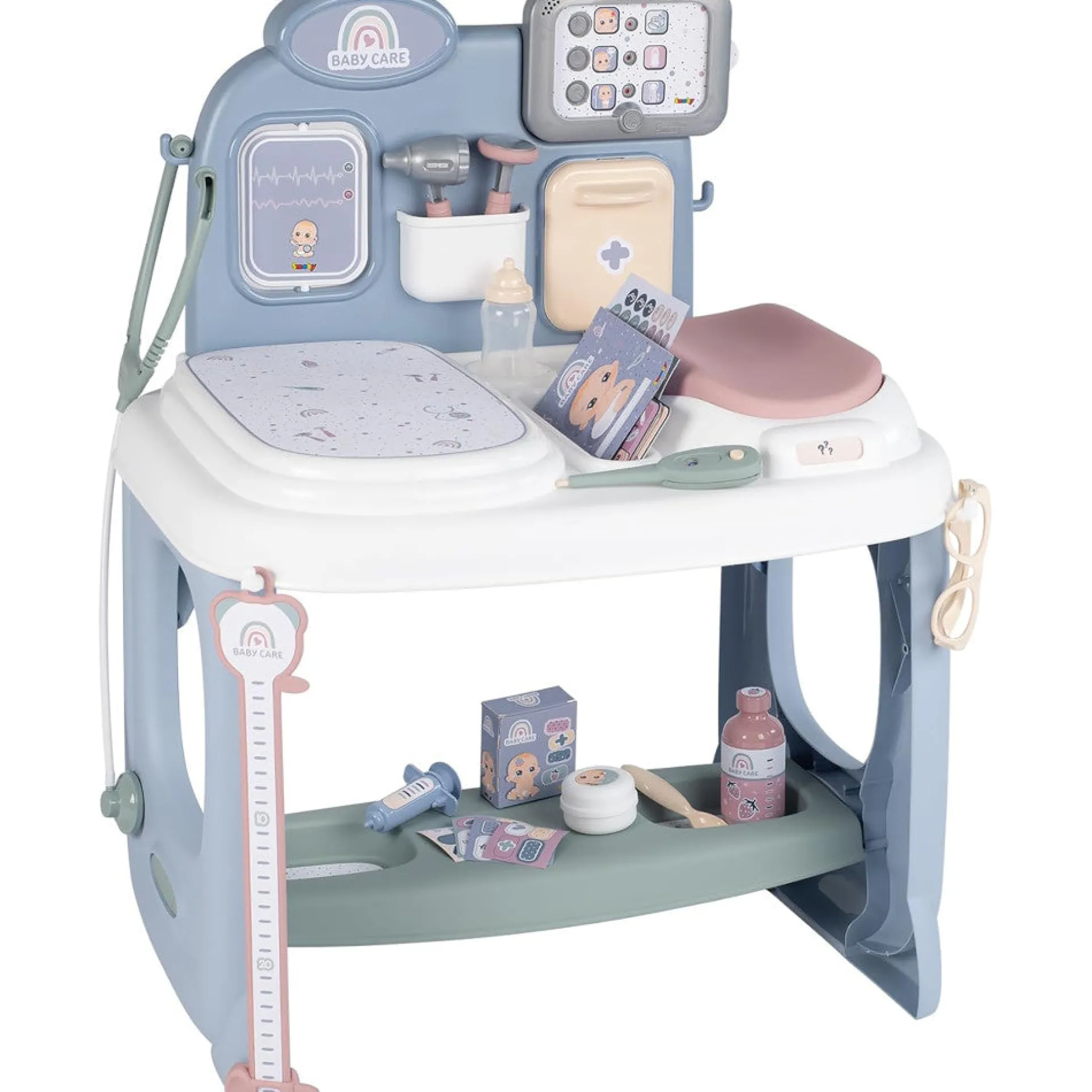 Smoby Baby Childcare Center Playset - Pastel with 24 Medical Toy Accessories, for Kids Age 3+