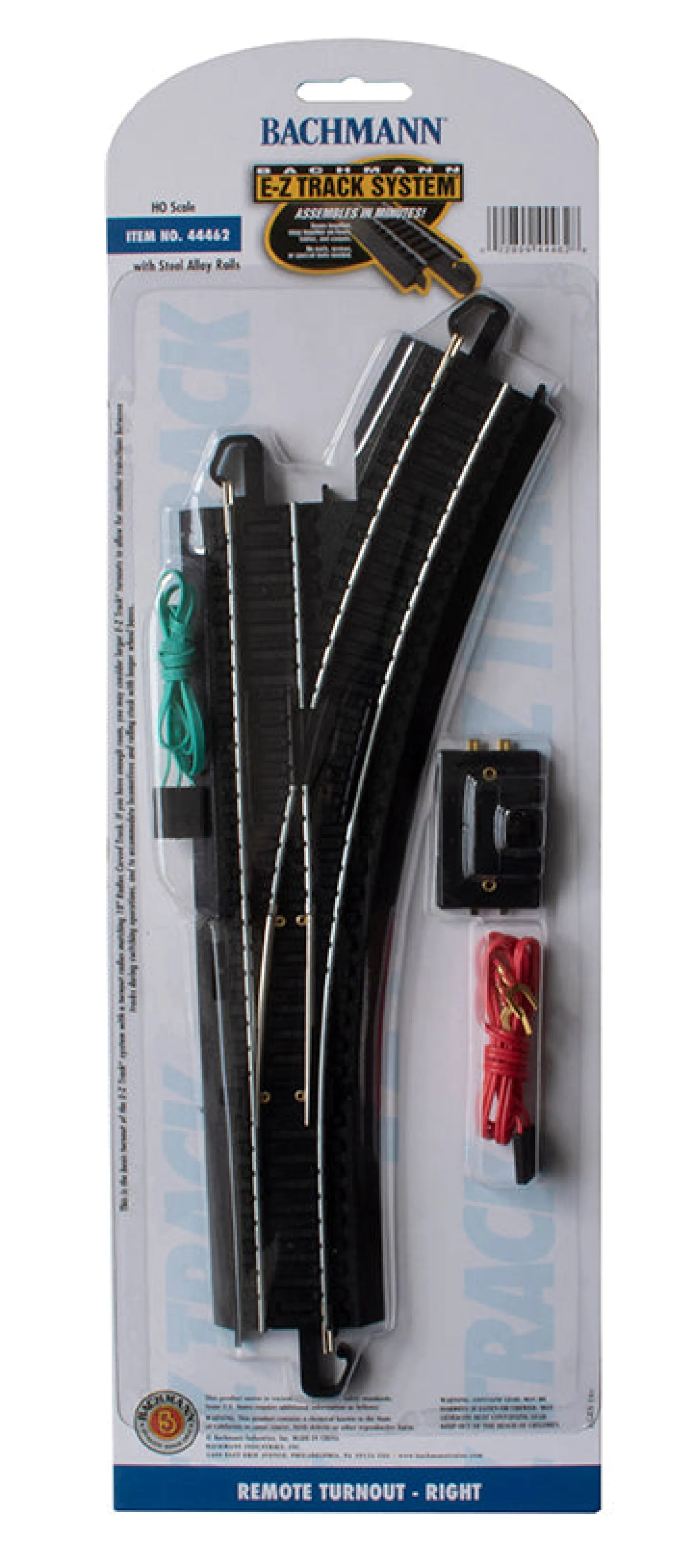Bachmann Trains HO Scale E-Z Track Remote Turnout - Right, Steel Alloy Rail