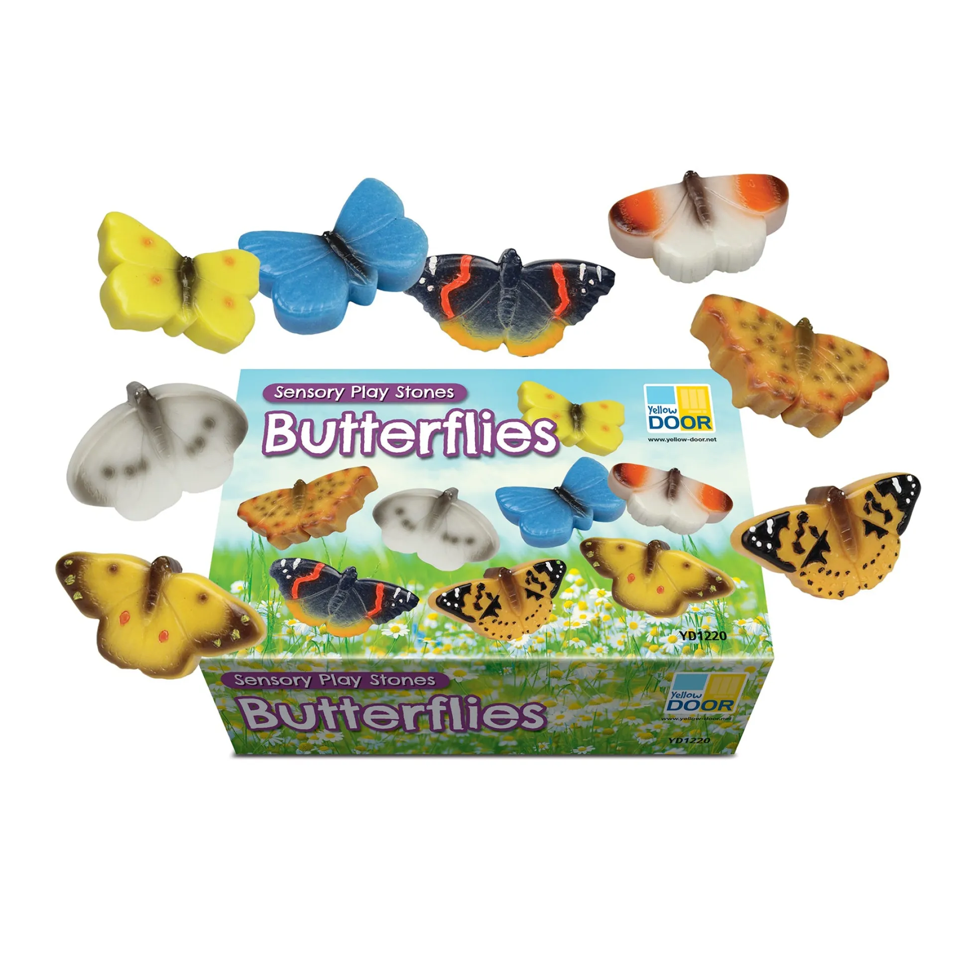 Yellow Door Sensory Play Stone Butterflies - Set of 8