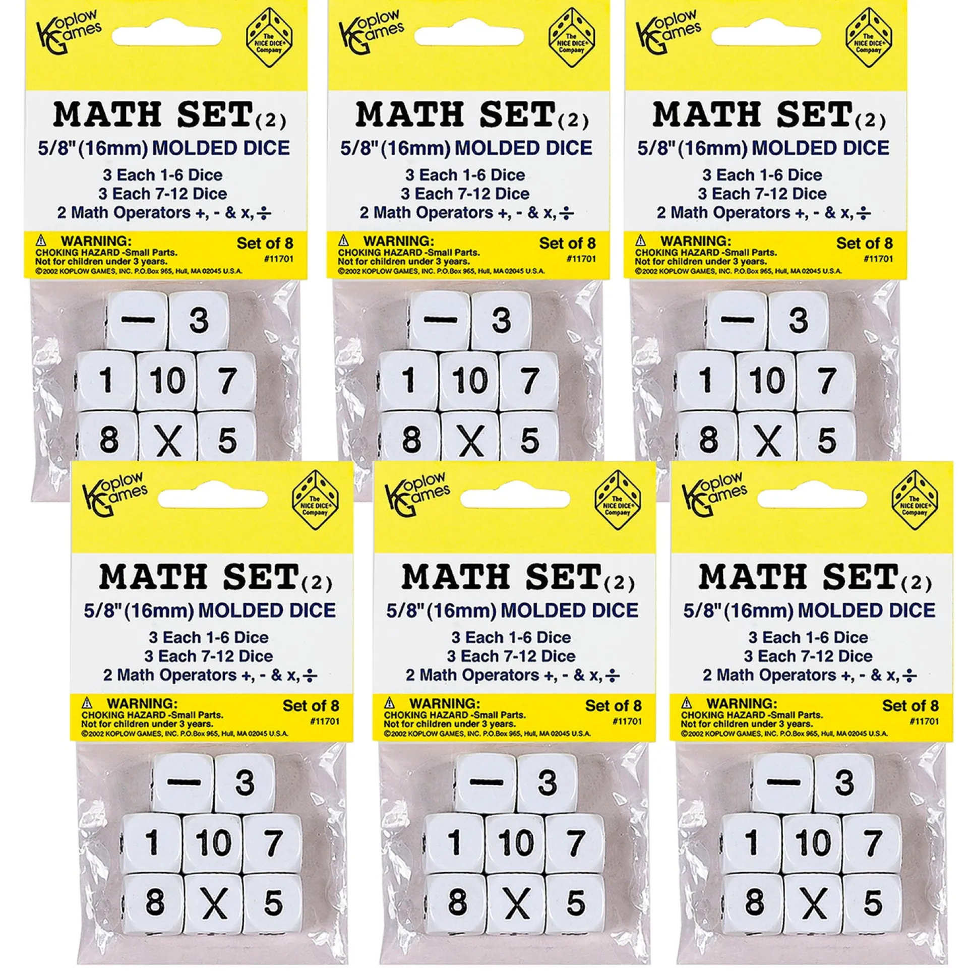Koplow Games Educational Math Dice Set - STEM Learning - 48 Count