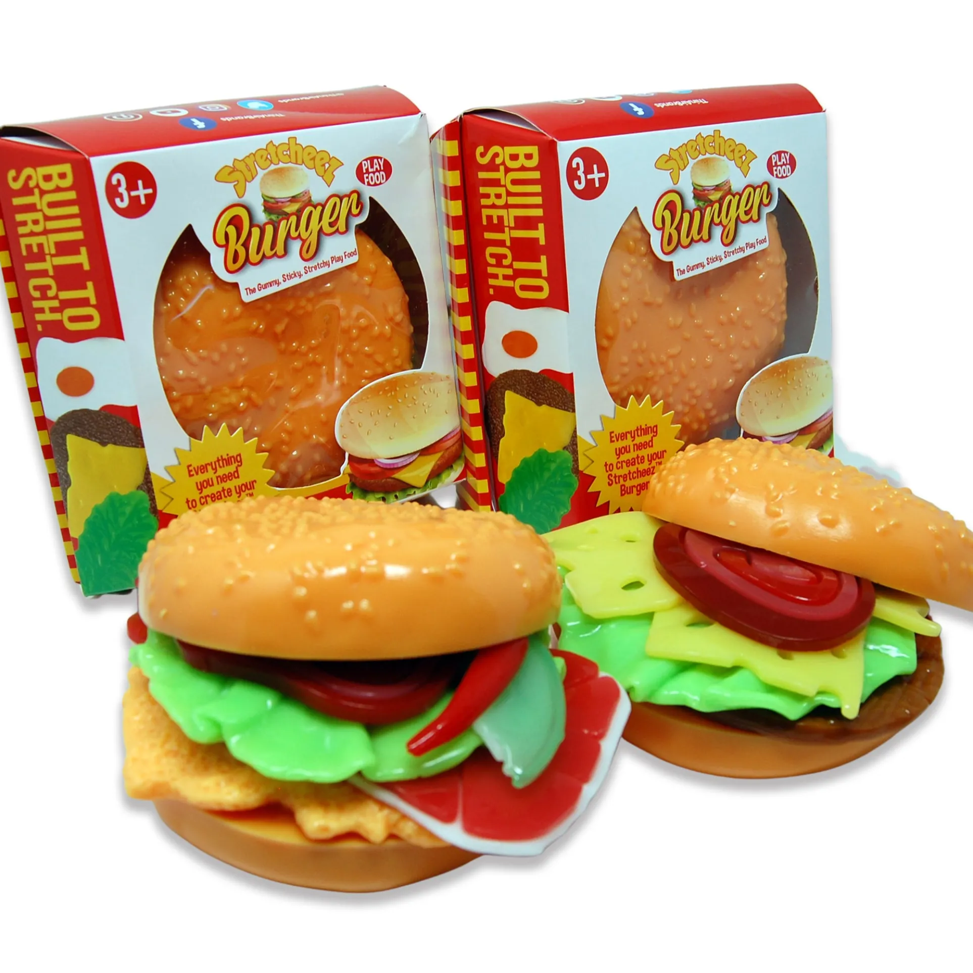 Stretcheez Hamburger 2pk - Stretchy Surprise Toy Food