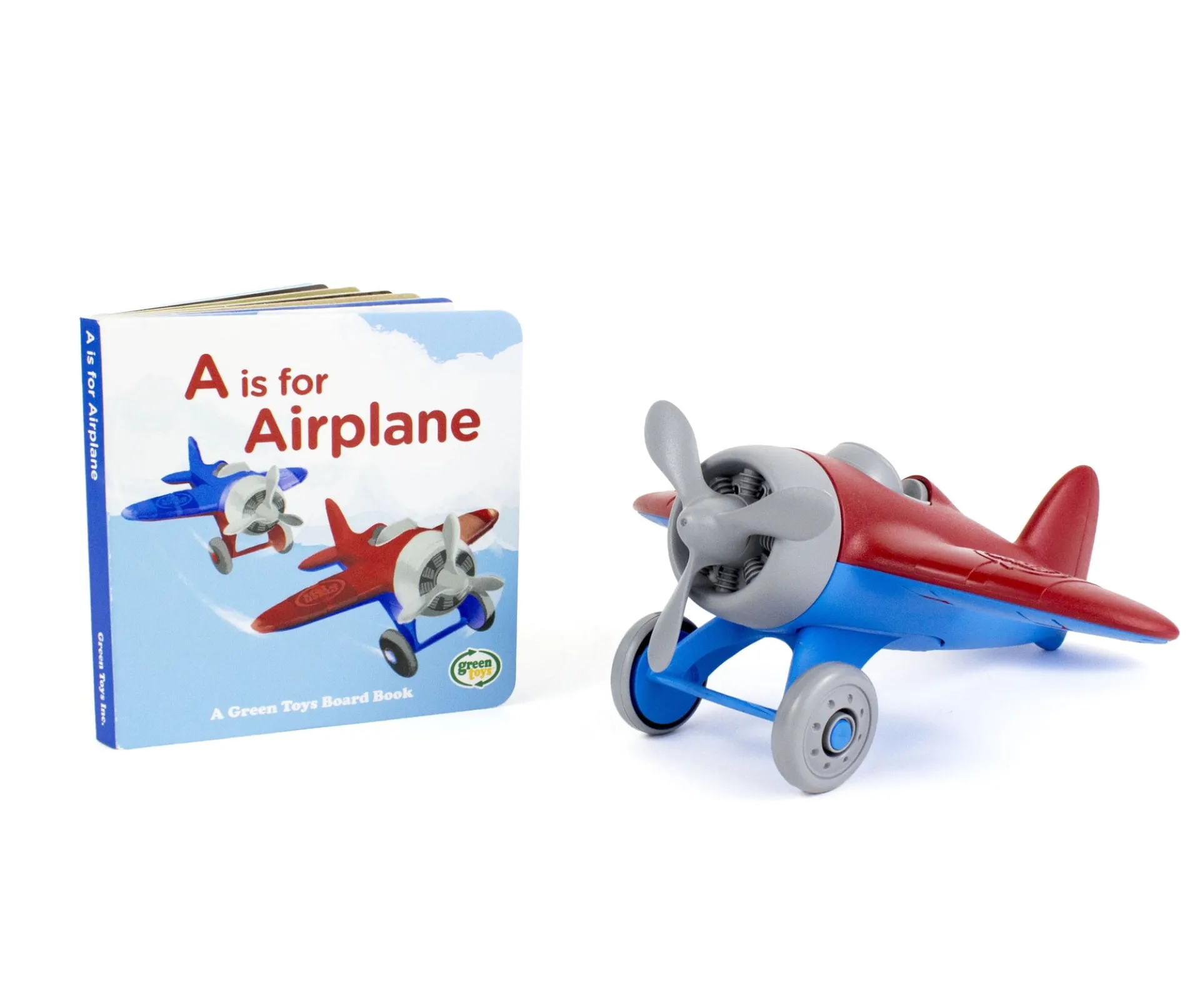 Green Toys Airplane and A is for Airplane Board Book Set