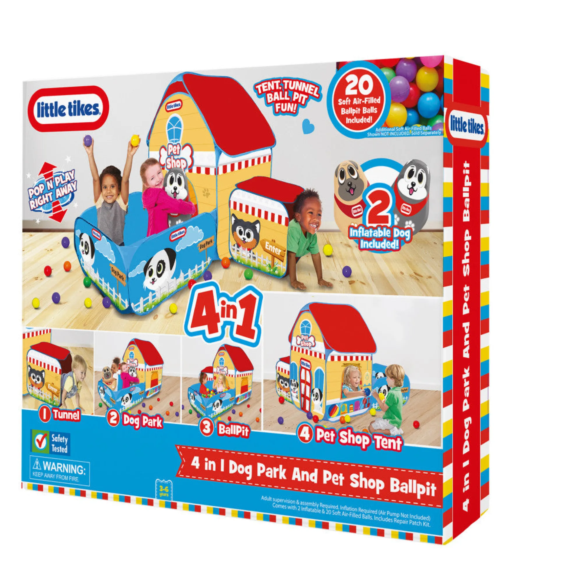 Little Tikes 4-In-1 Dog Park & Pet Shop Playset with Ballpit