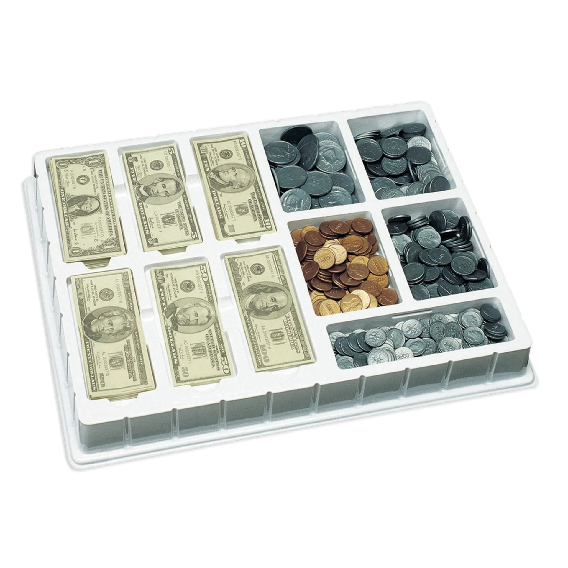 Educational Insights Play Money, Coins & Bills Deluxe Set - Realistic Pretend Currency