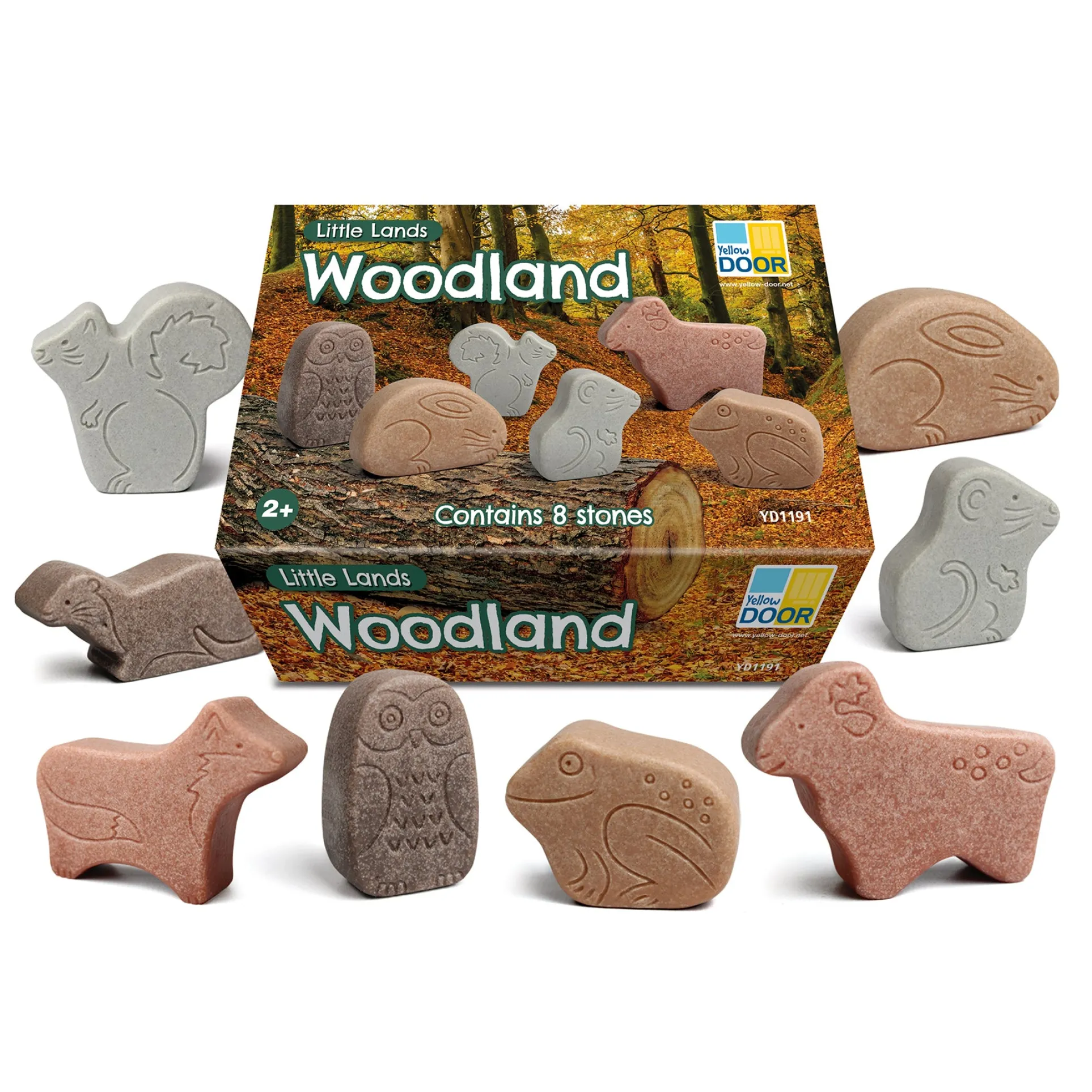 Yellow Door Little Lands Woodland ‚Äì Assorted Stone Animal Figures, Set of 8
