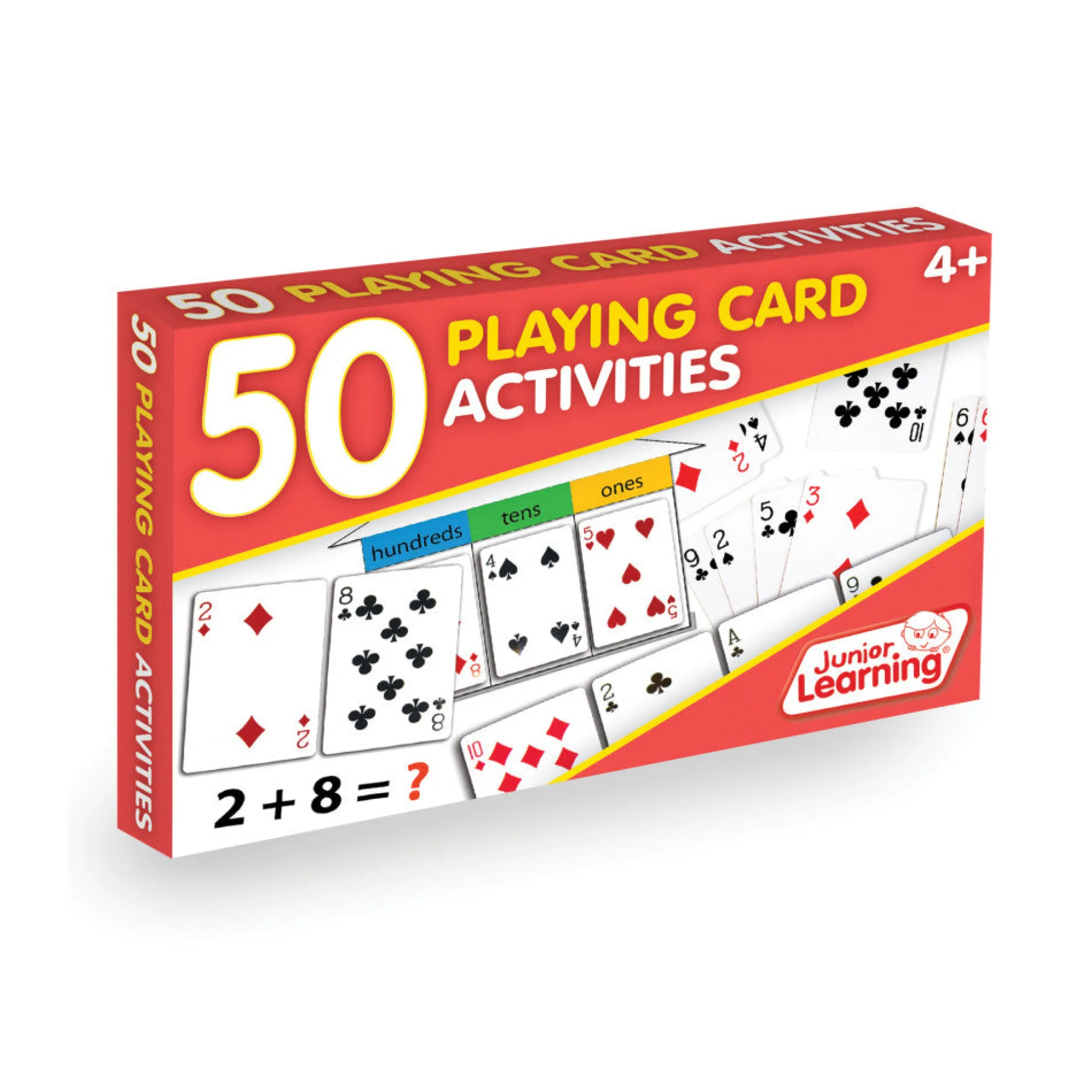 Junior Learning 50 Playing Card Activities Set - Math Skills for Ages 5-6