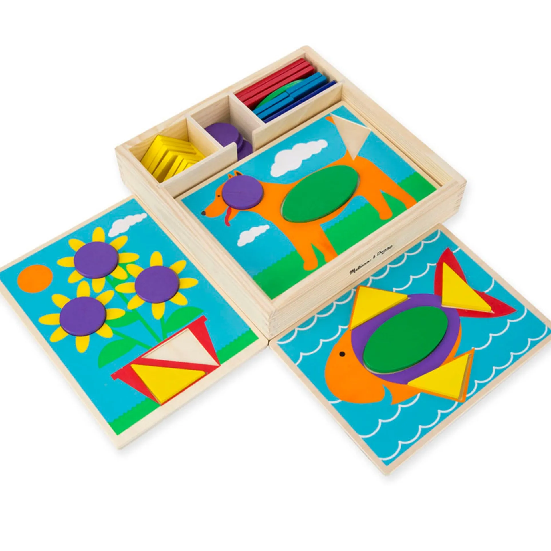 Melissa & Doug Beginner Pattern Blocks - Educational Shape Puzzle Set