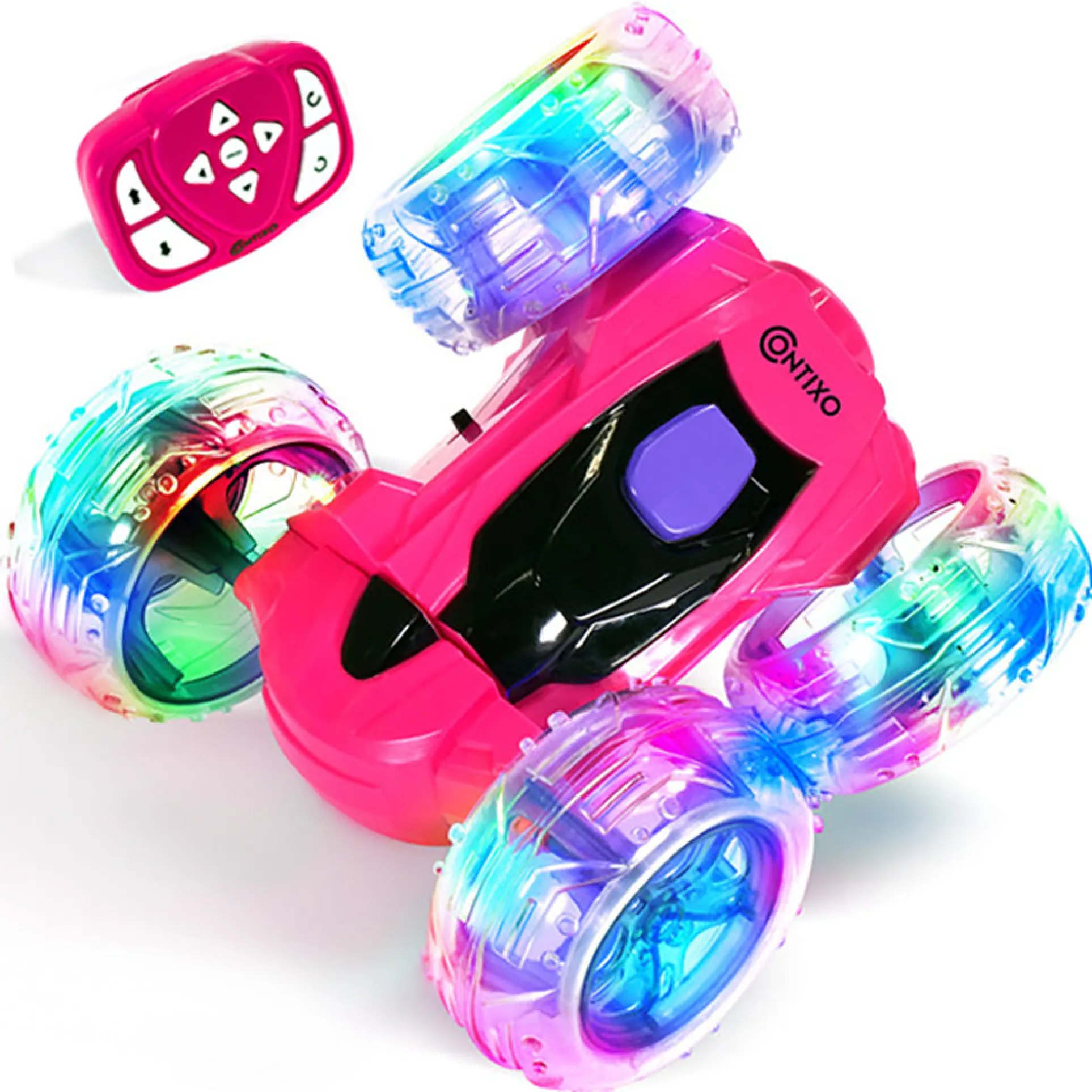 Contixo SC3 Remote Control RC Flip Racer Stunt Car - Pink