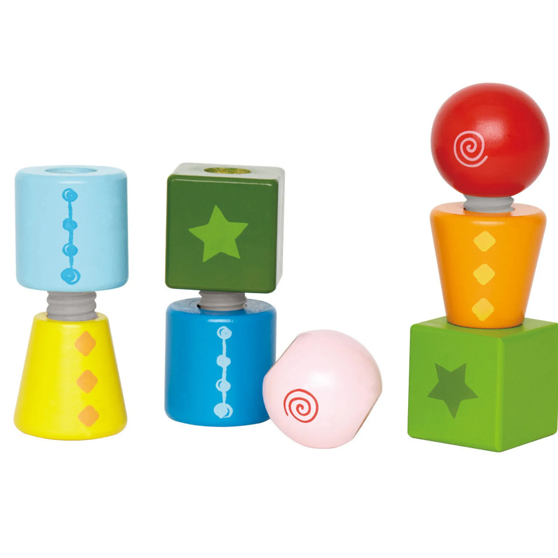 Hape Twist & Turnables - Colorful Wooden Shapes Blocks