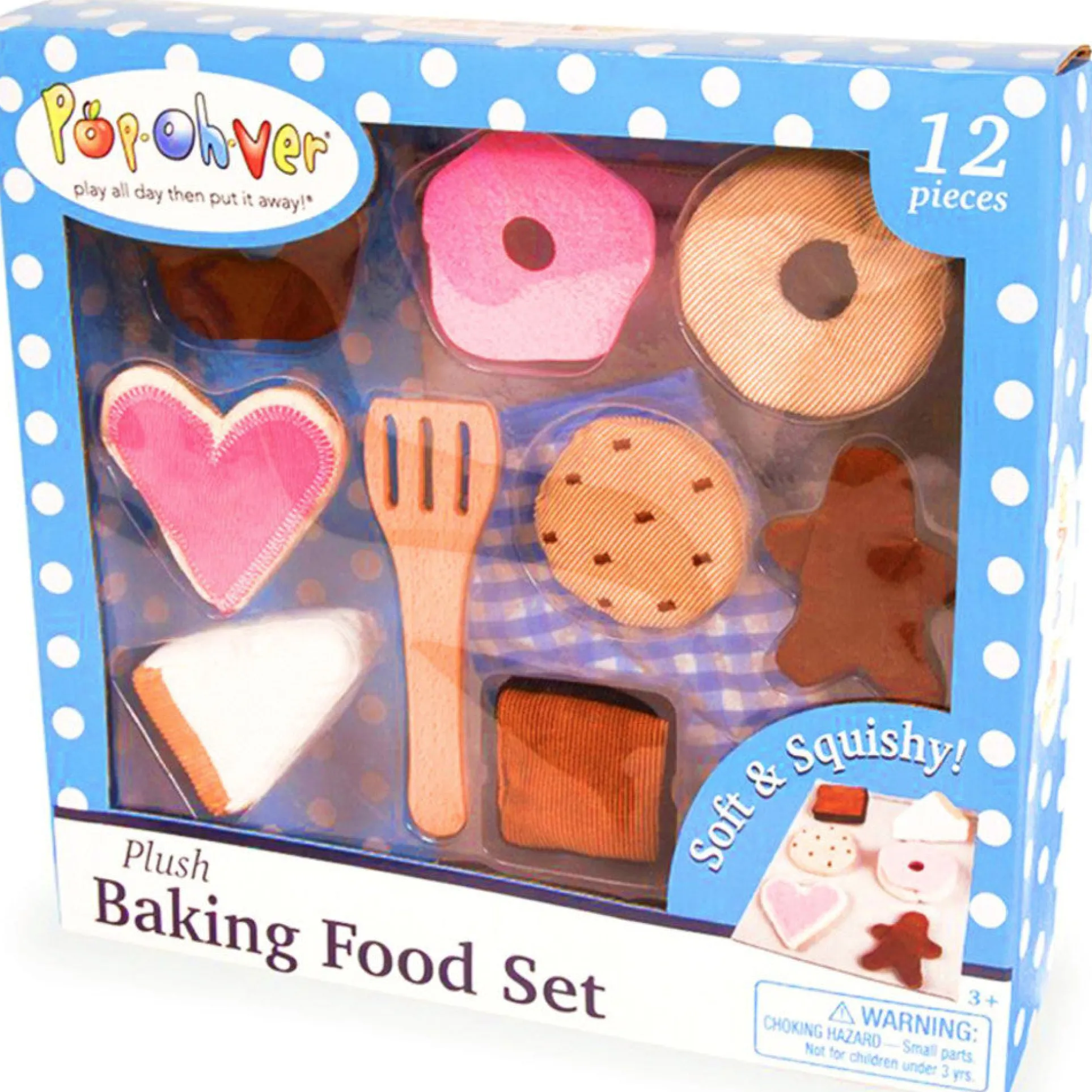 PopOhVer 12-Piece Plush Baking Food Play Set - Donuts & Pastries