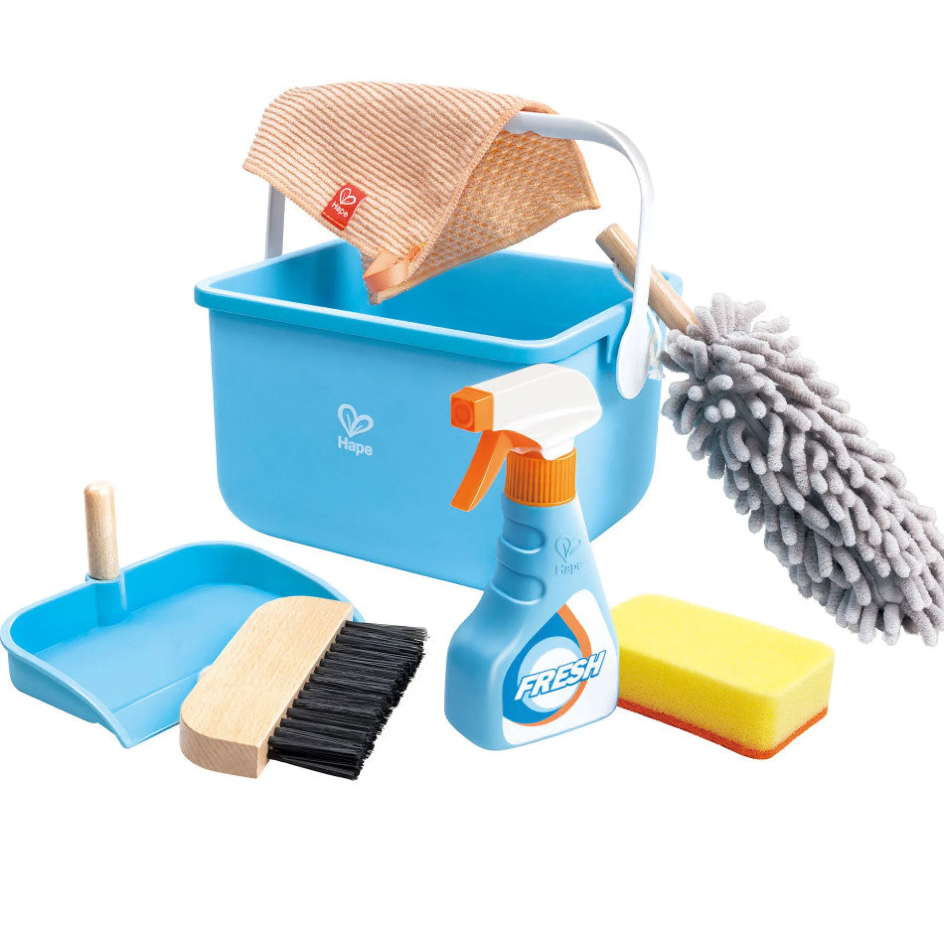 Hape Scoot-Around Clean Up Bucket Set – 7-Piece Playset