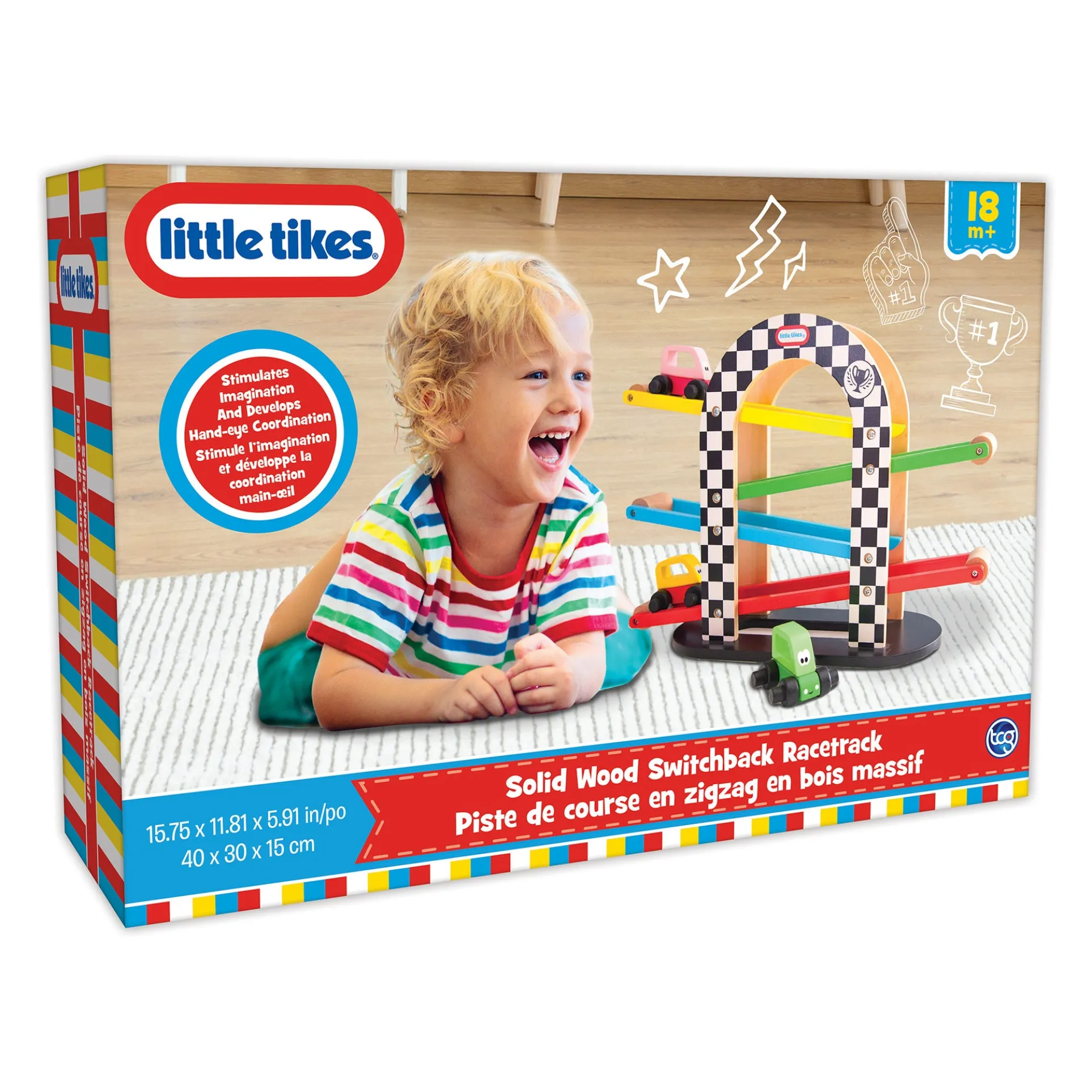 Little Tikes Wood Switchback Racetrack with Cozy Coupe Cars