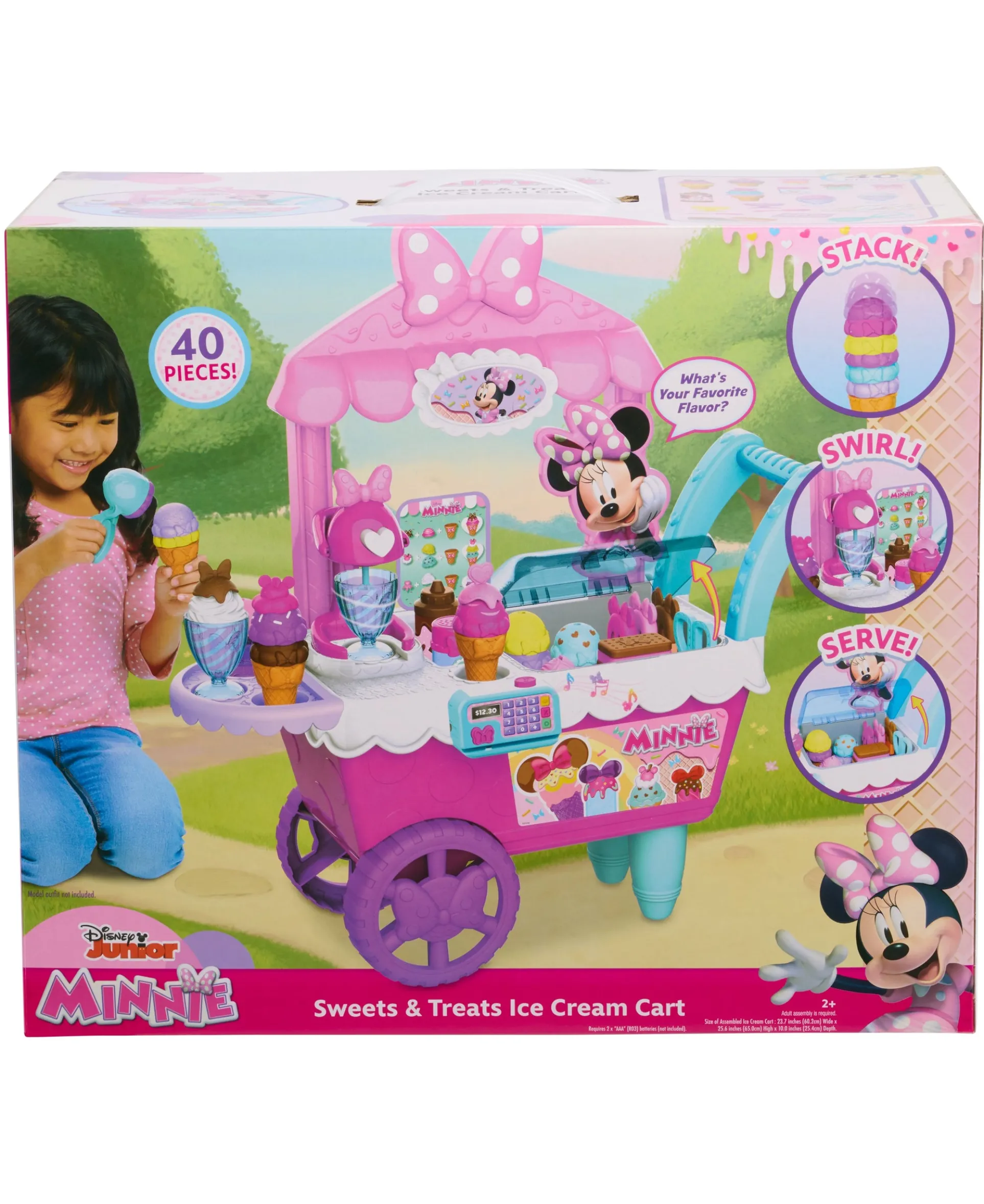 Disney Junior Minnie Mouse Sweets & Treats Rolling Ice Cream Cart Playset