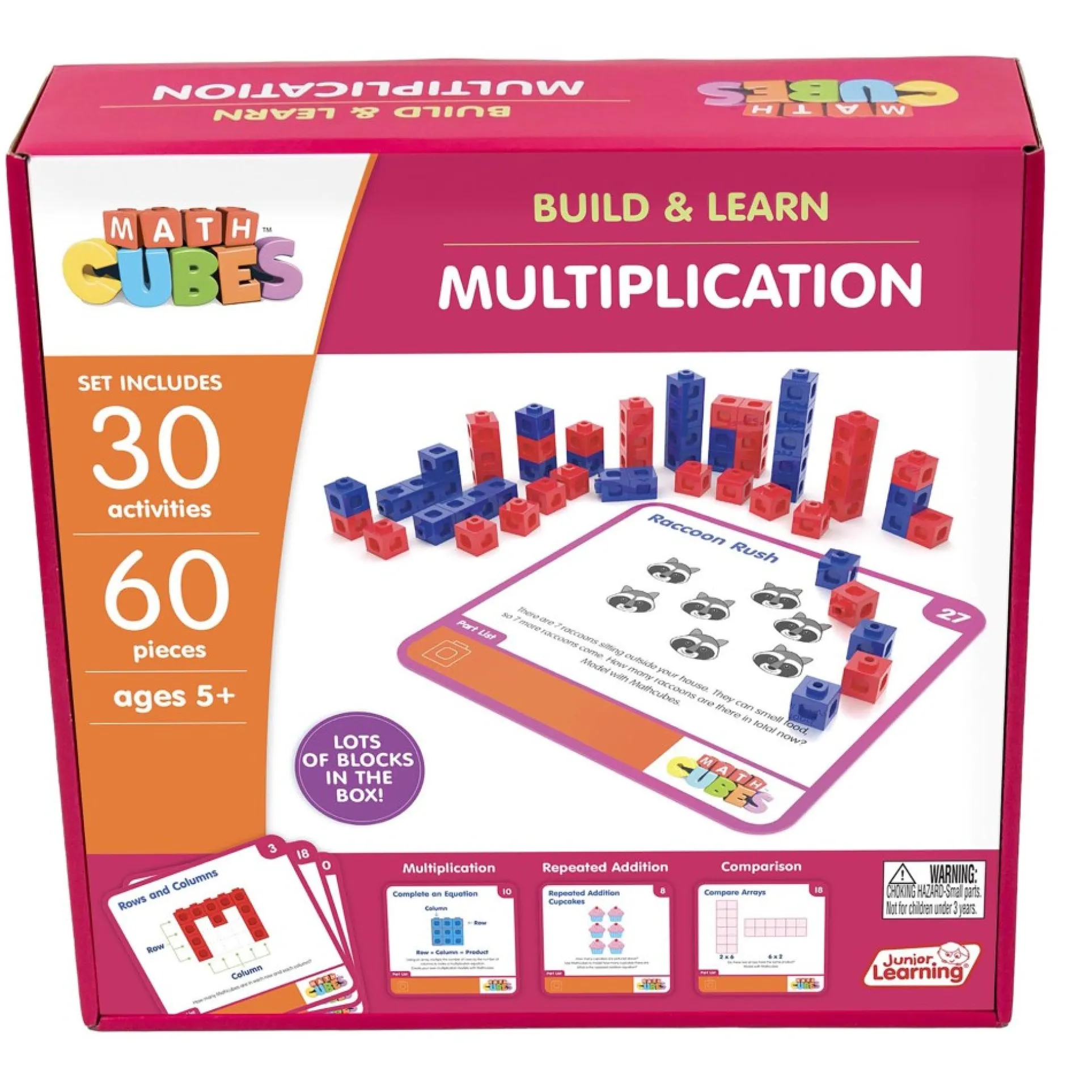 Junior Learning Mathcubes Multiplication Set - 30 Engaging Activities