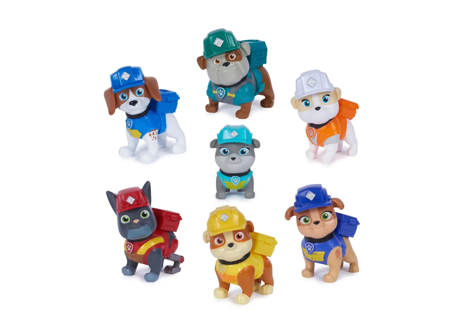 Rubble & Crew Construction Crew Toy Figures Pack - 7 Piece Set