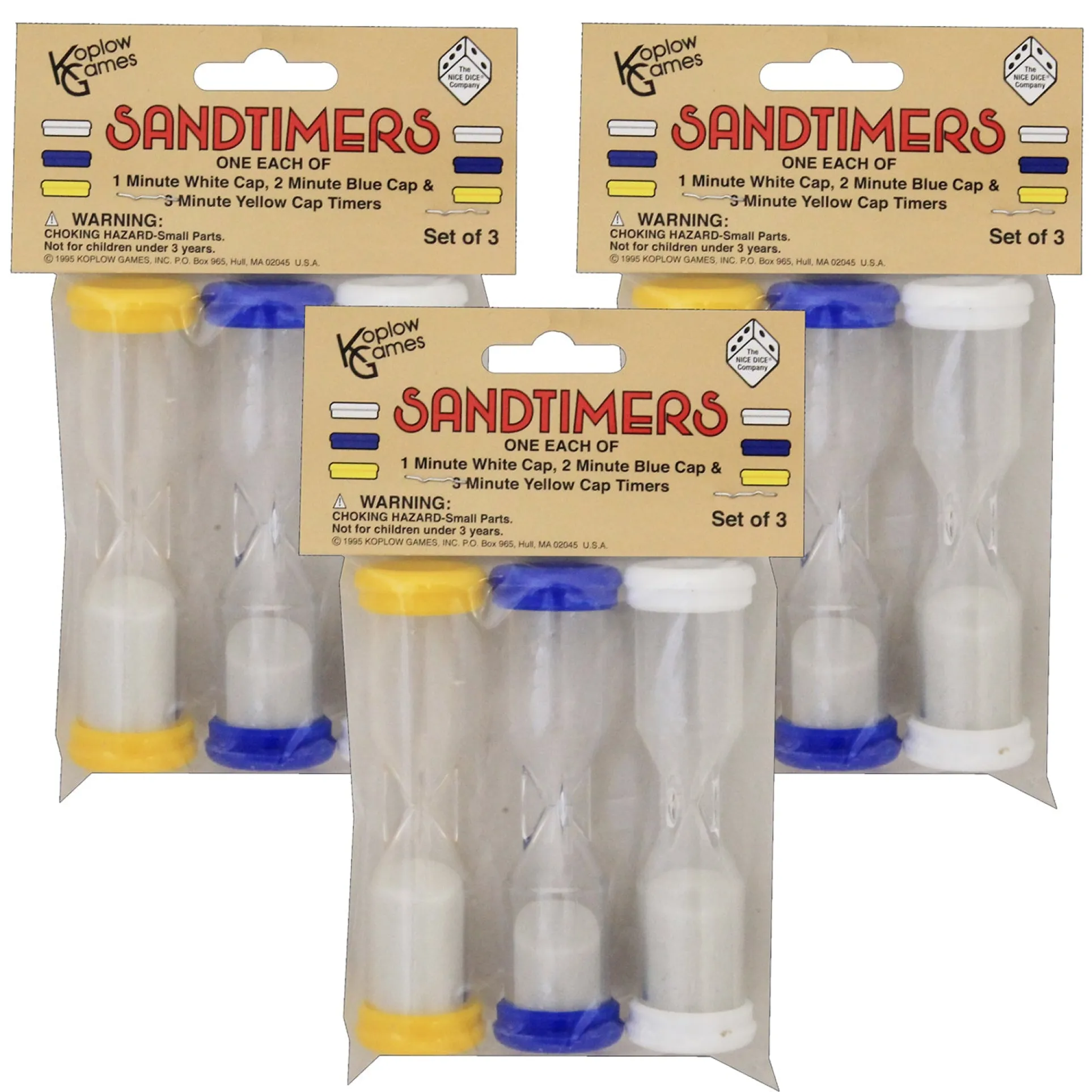 Koplow Games Colorful Sandtimer Combo - Classroom Timing Set - Multicolor 9 Piece Collection