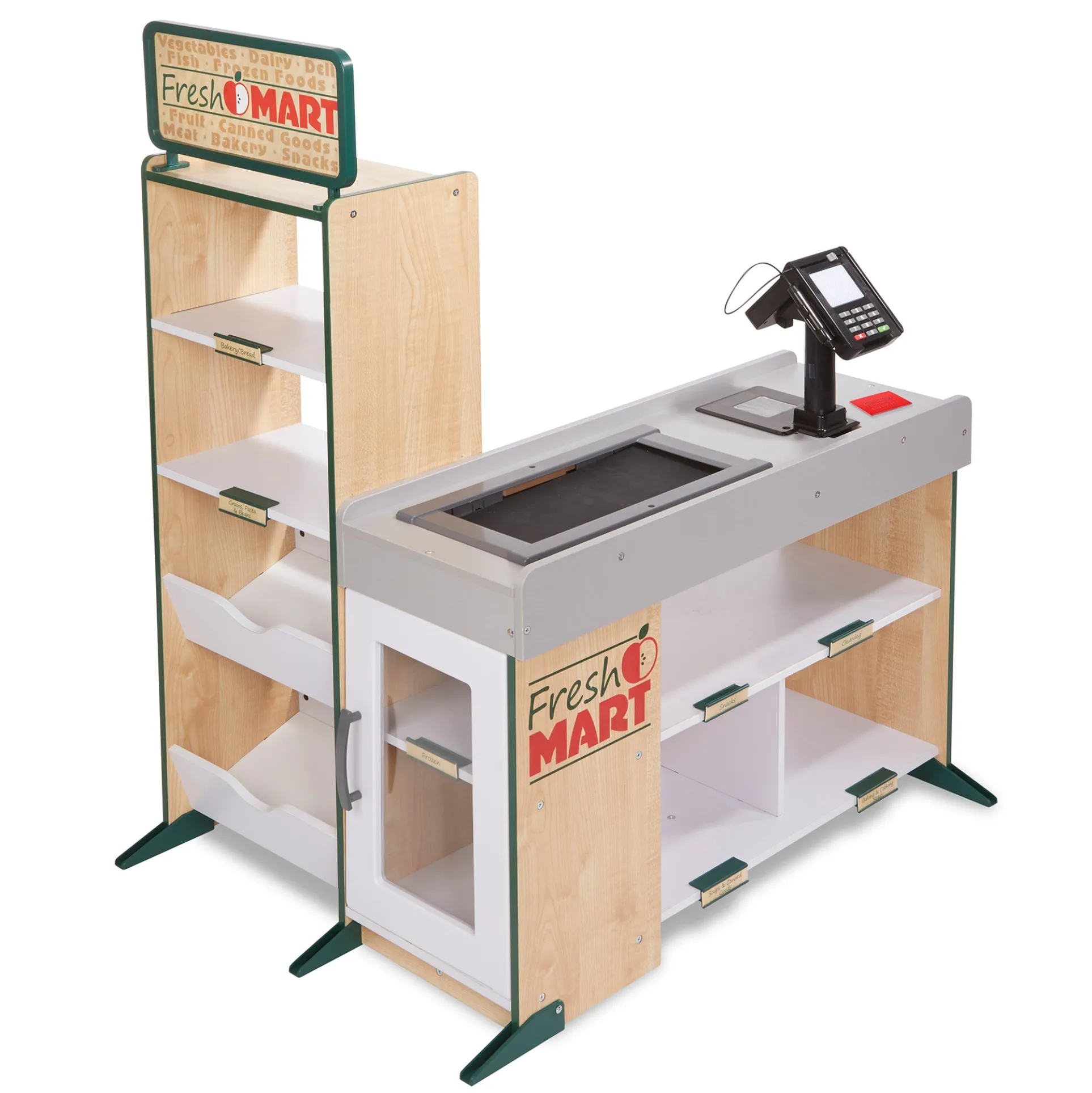 Melissa & Doug Deluxe Wooden Fresh Mart Grocery Store - Interactive Play Set