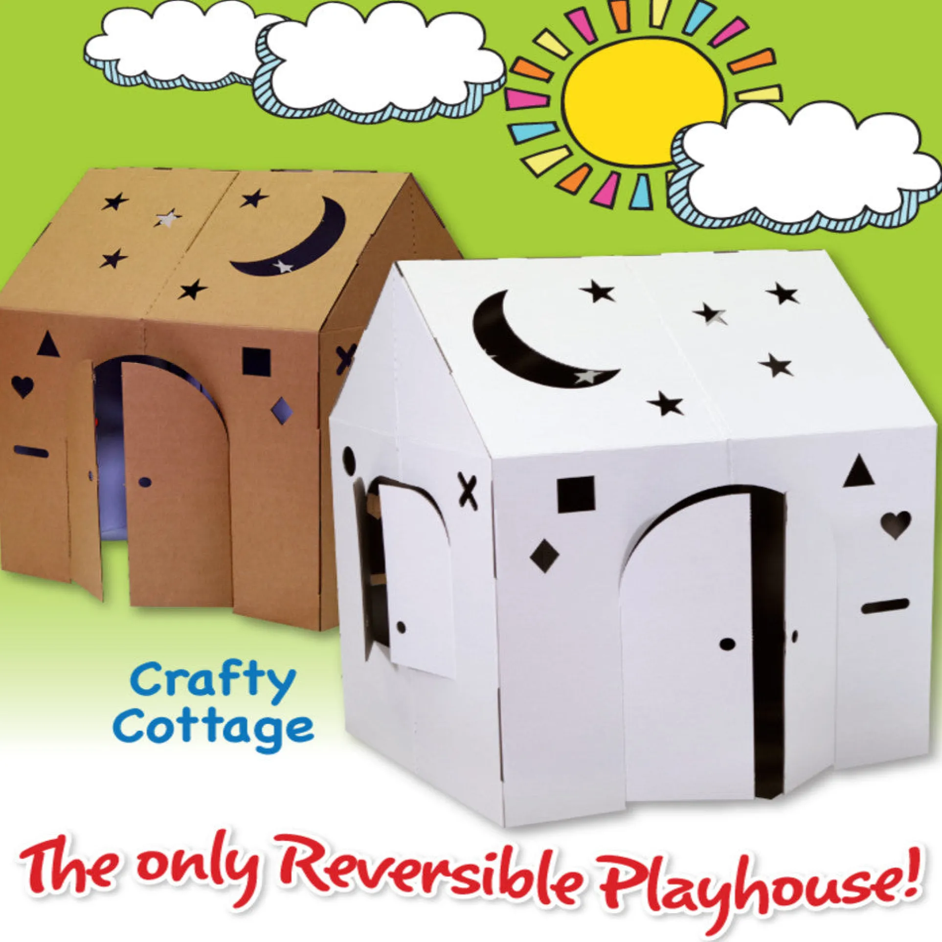 Easy Playhouse Blank Crafty Cottage - Creative Cardboard Playhouse