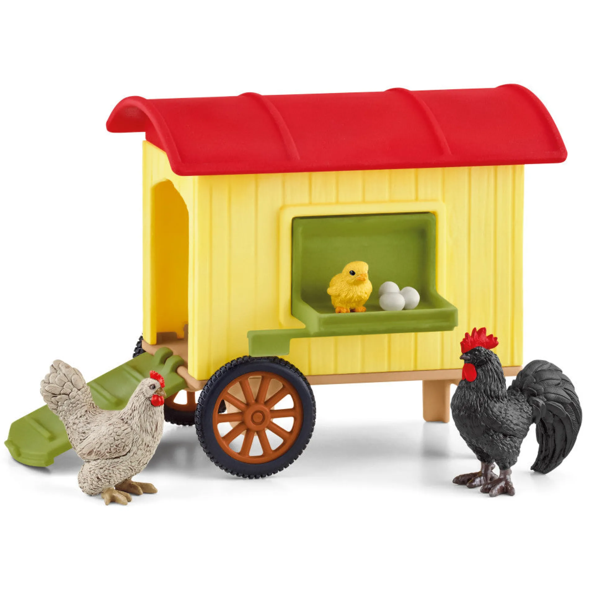 Schleich Farm World Mobile Chicken Coop Playset - Exclusive Toy Set for Kids Age 3+