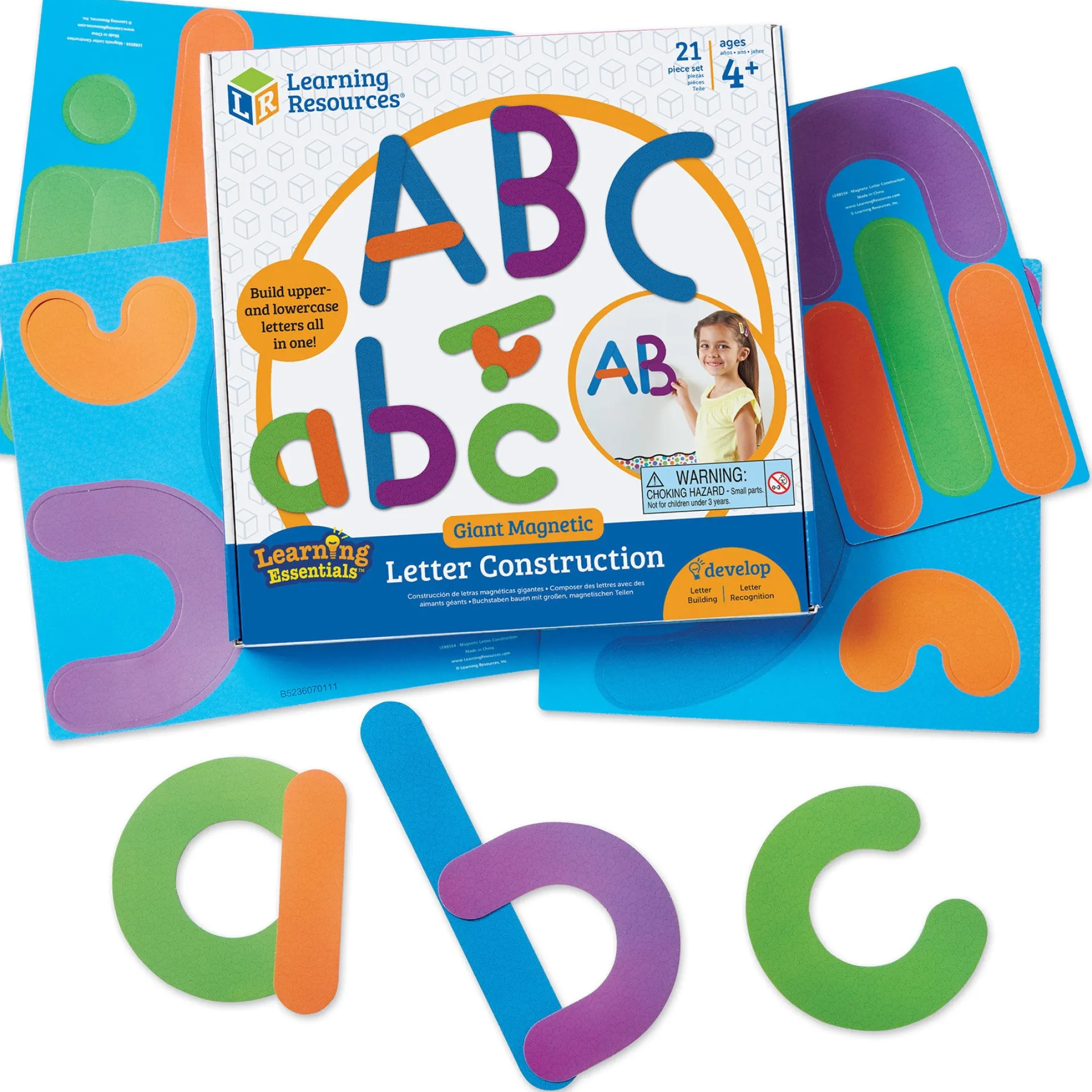 Learning Resources Giant Magnetic Letter Construction - 21-Piece Educational Set
