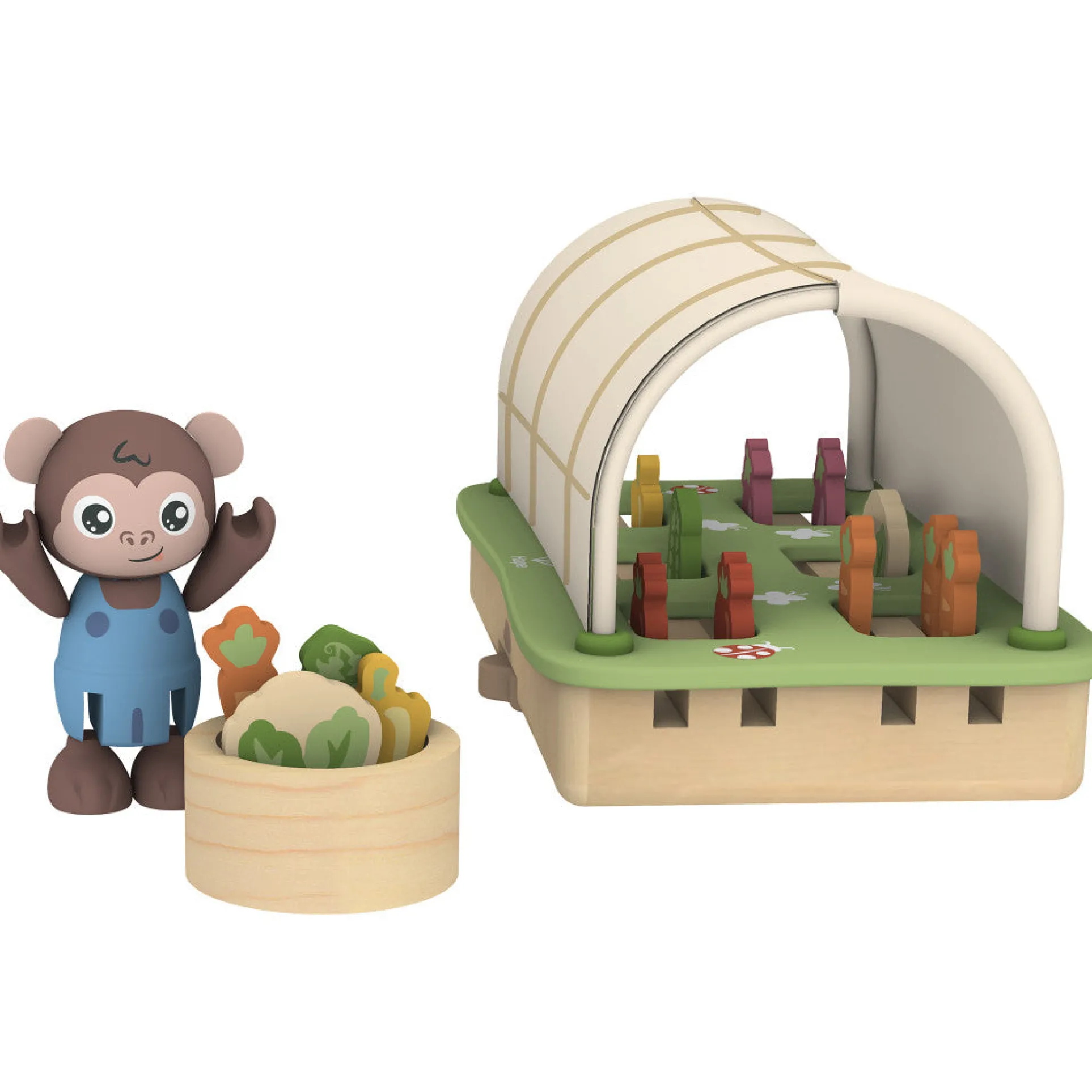 Hape 10pc Organic Greenhouse Miniature Gardening Toy Playset