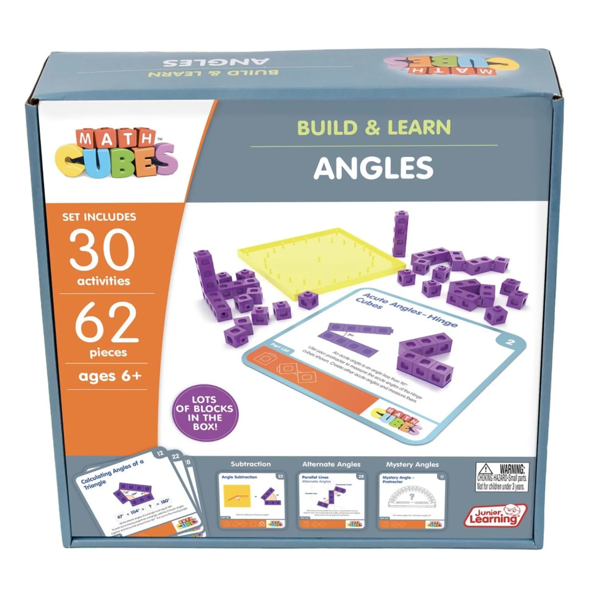 Junior Learning Mathcubes Angles Set - 62-Piece Educational Geometry Kit